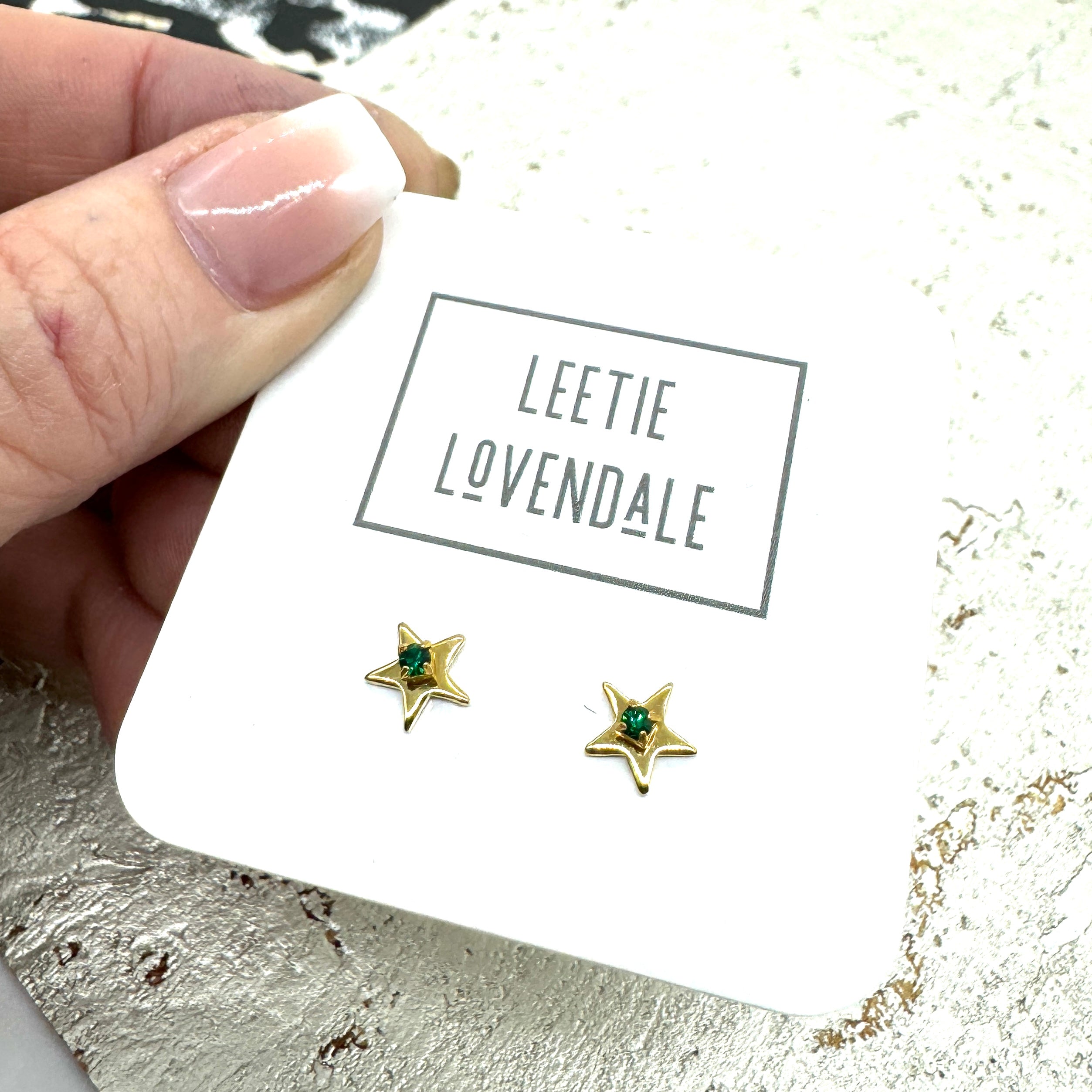 Star Green Bling Deadstock Earrings *Final Sale