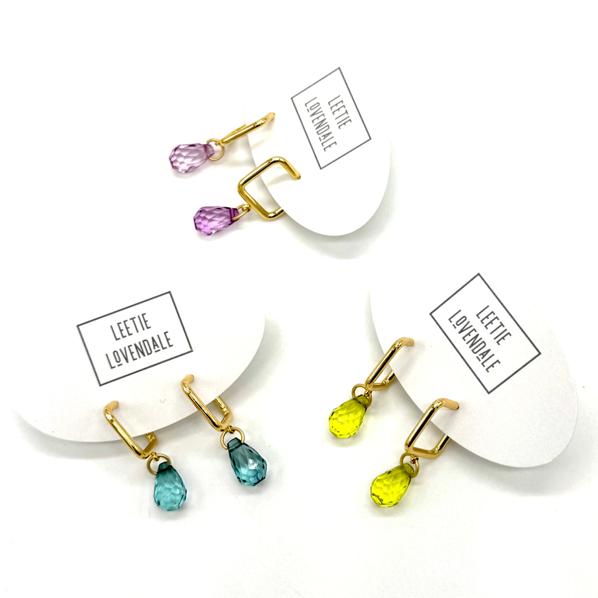 Square Dance Briolette Earrings
