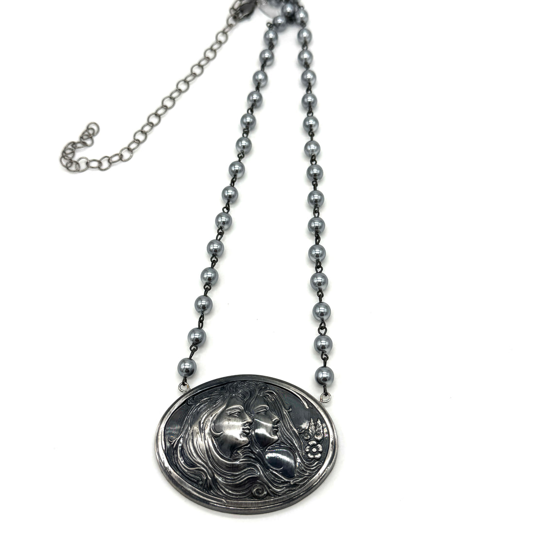 Twin Flame Cameo Necklace