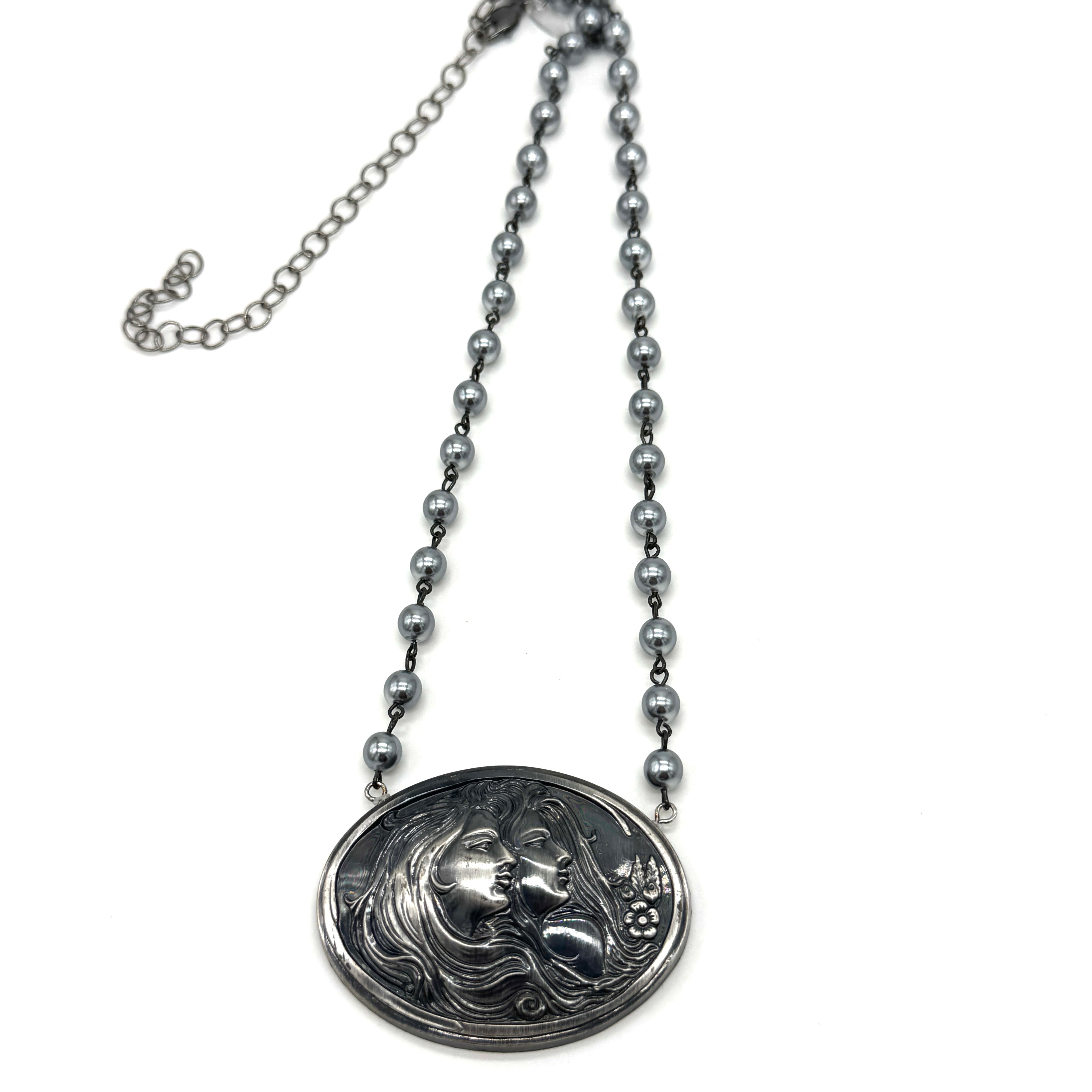 Twin Flame Cameo Necklace