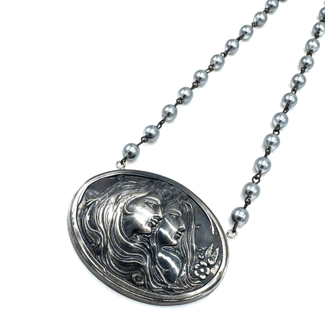 Twin Flame Cameo Necklace