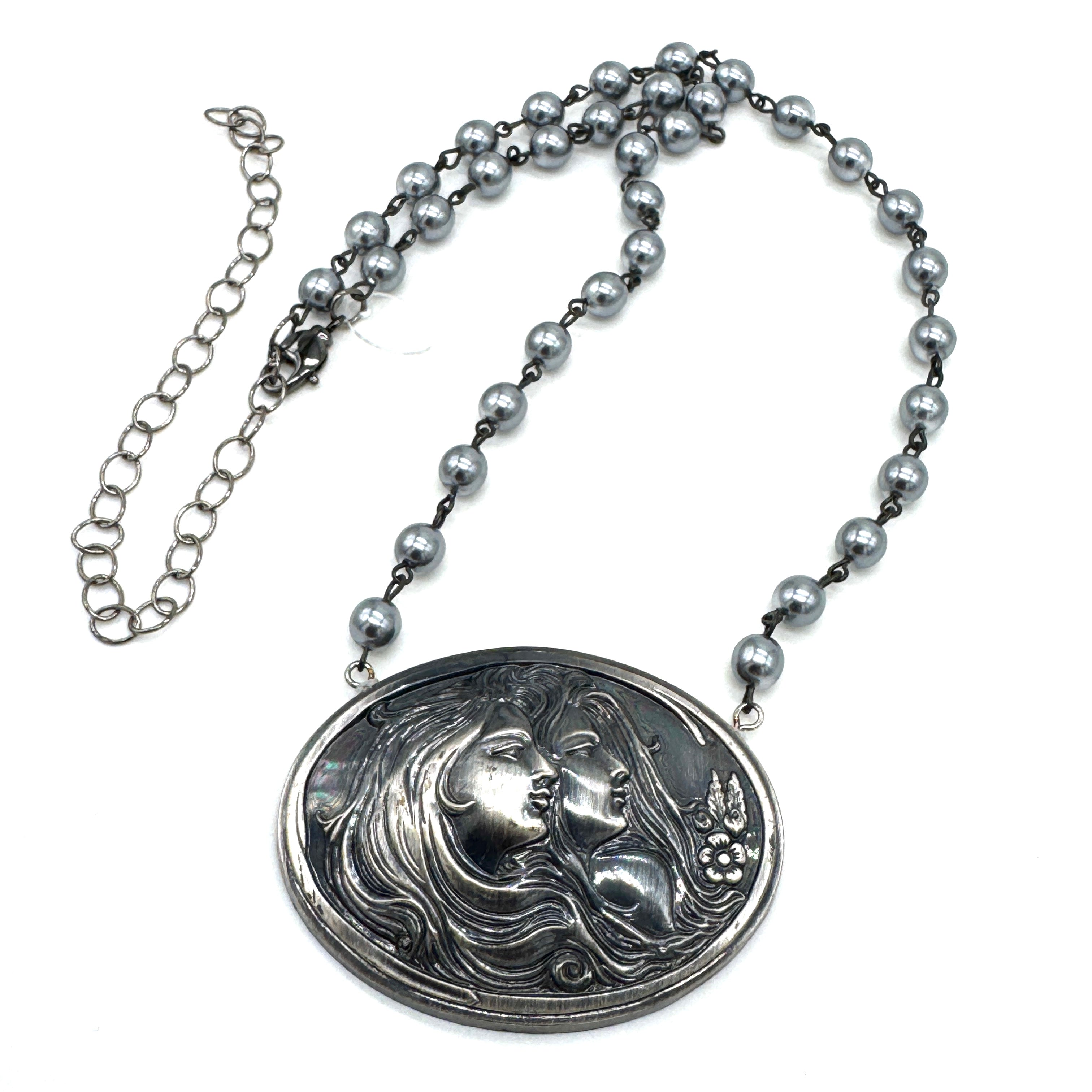 Twin Flame Cameo Necklace