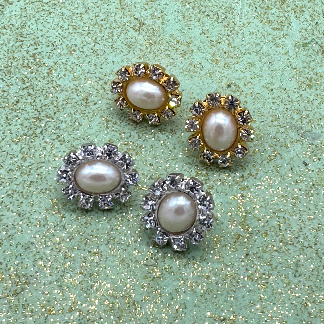 Pearl Halo Button Earrings