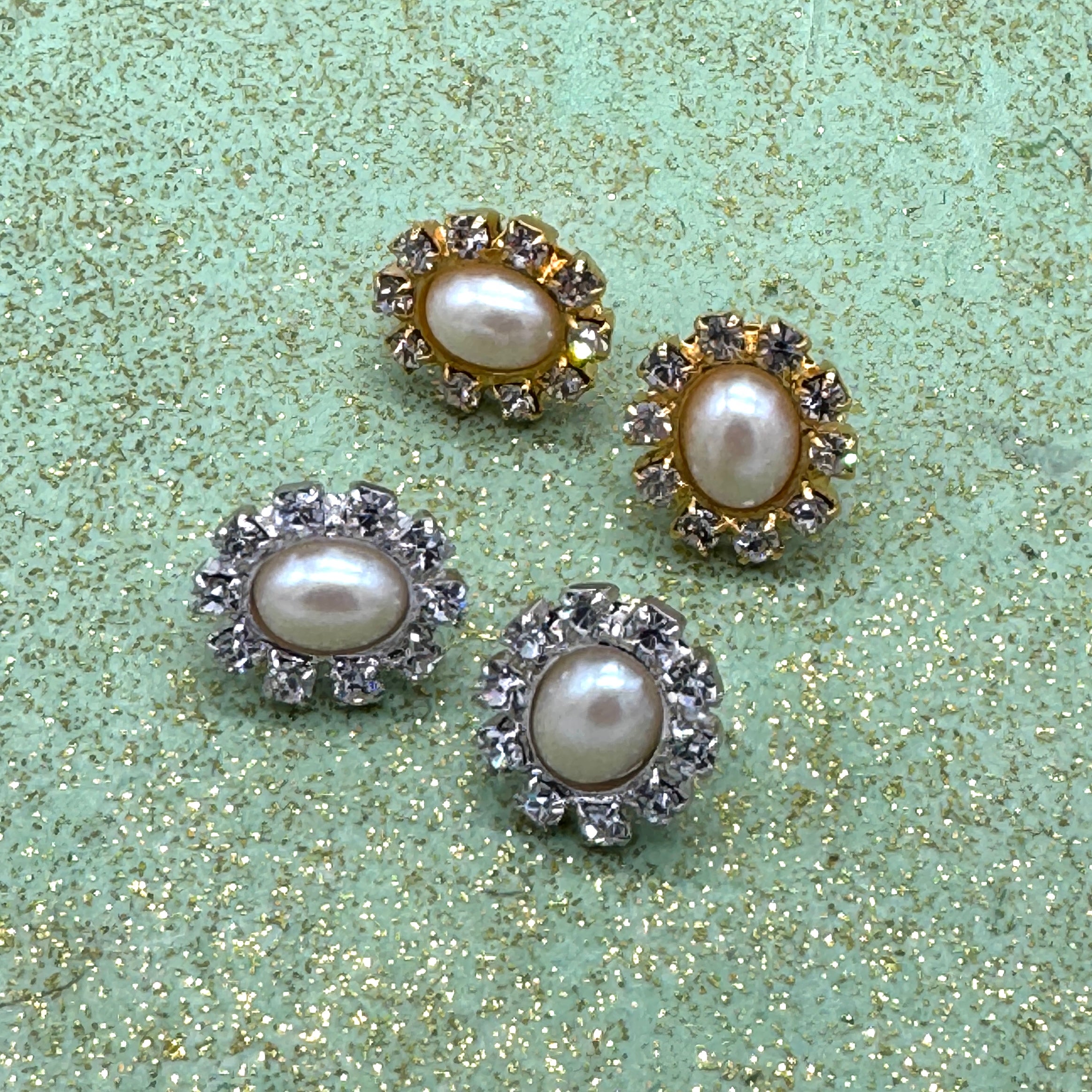 Pearl Halo Button Earrings