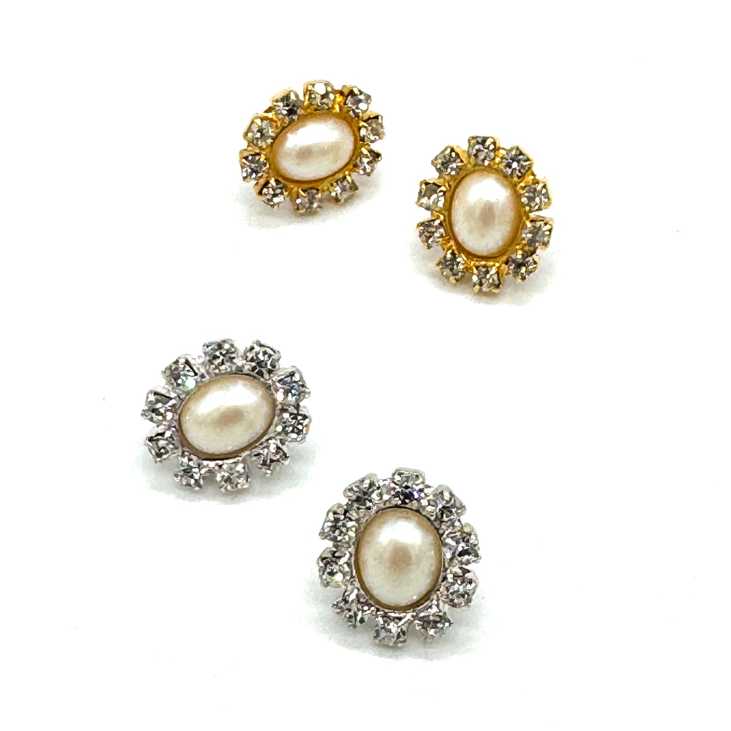 Pearl Halo Button Earrings