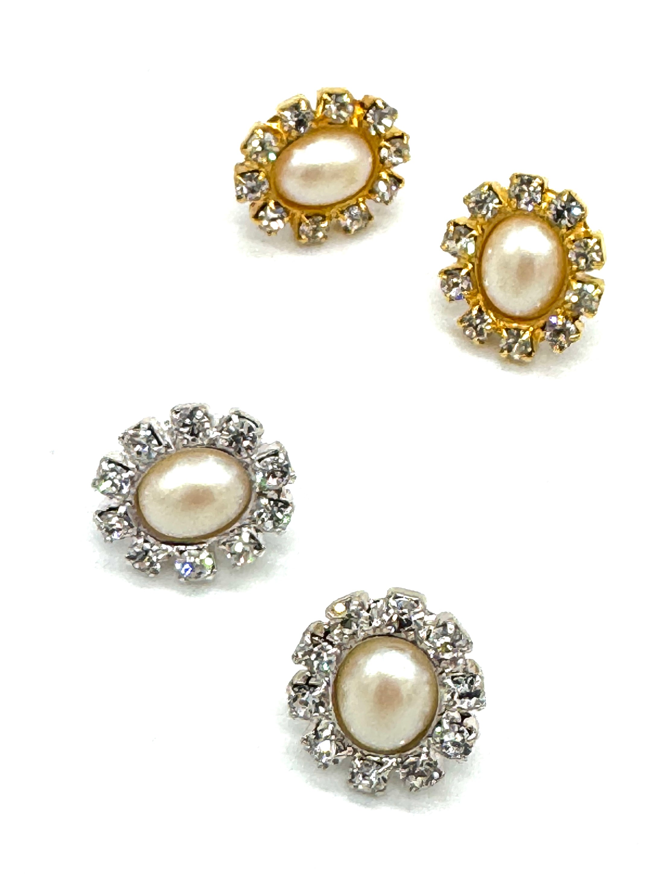 Pearl Halo Button Earrings