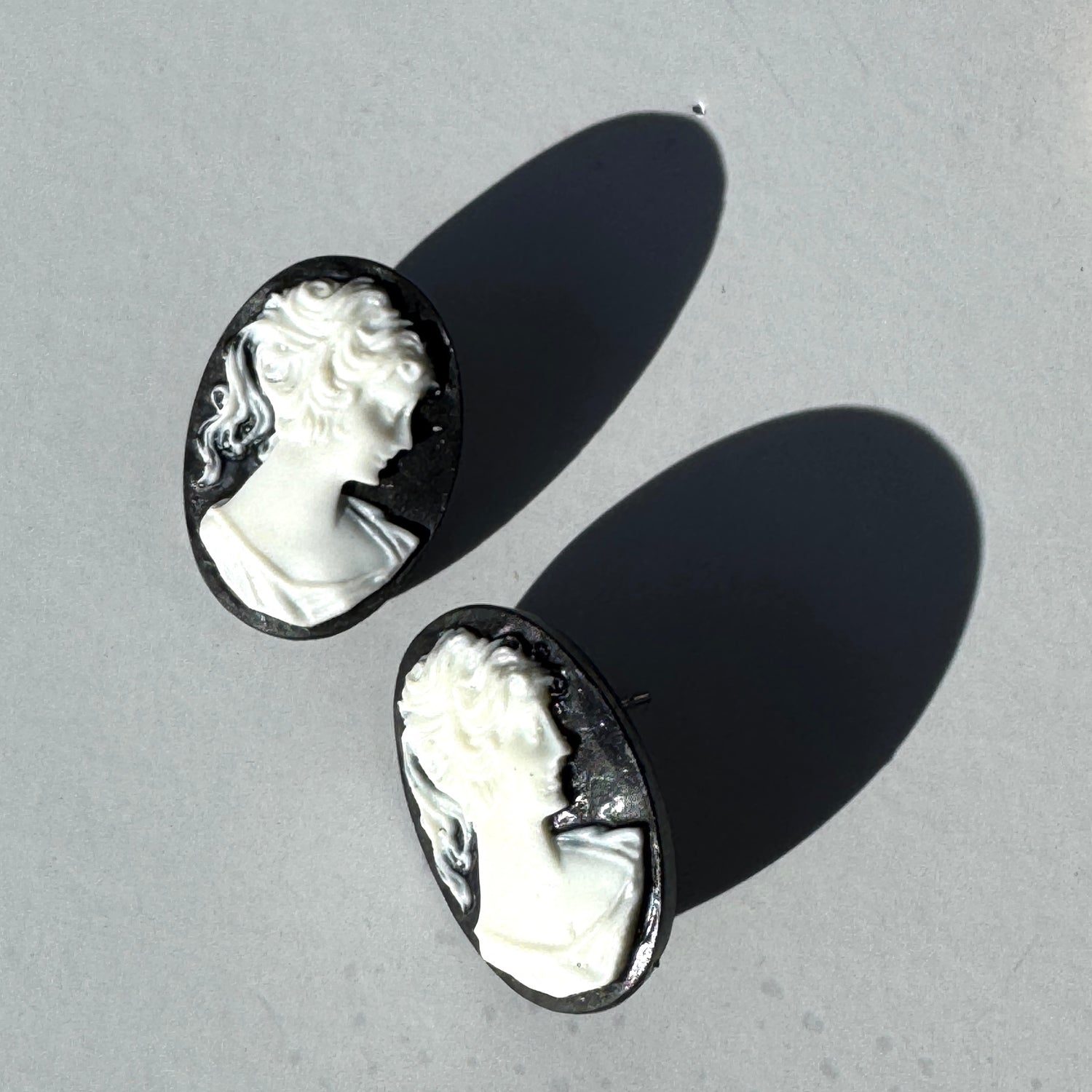 Cameo Noir Stud Earrings
