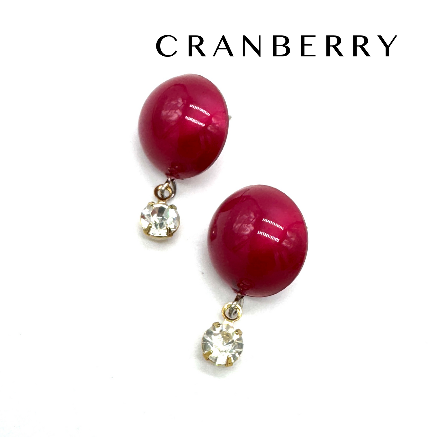 Lipstick Aura &amp; Crystal Earrings