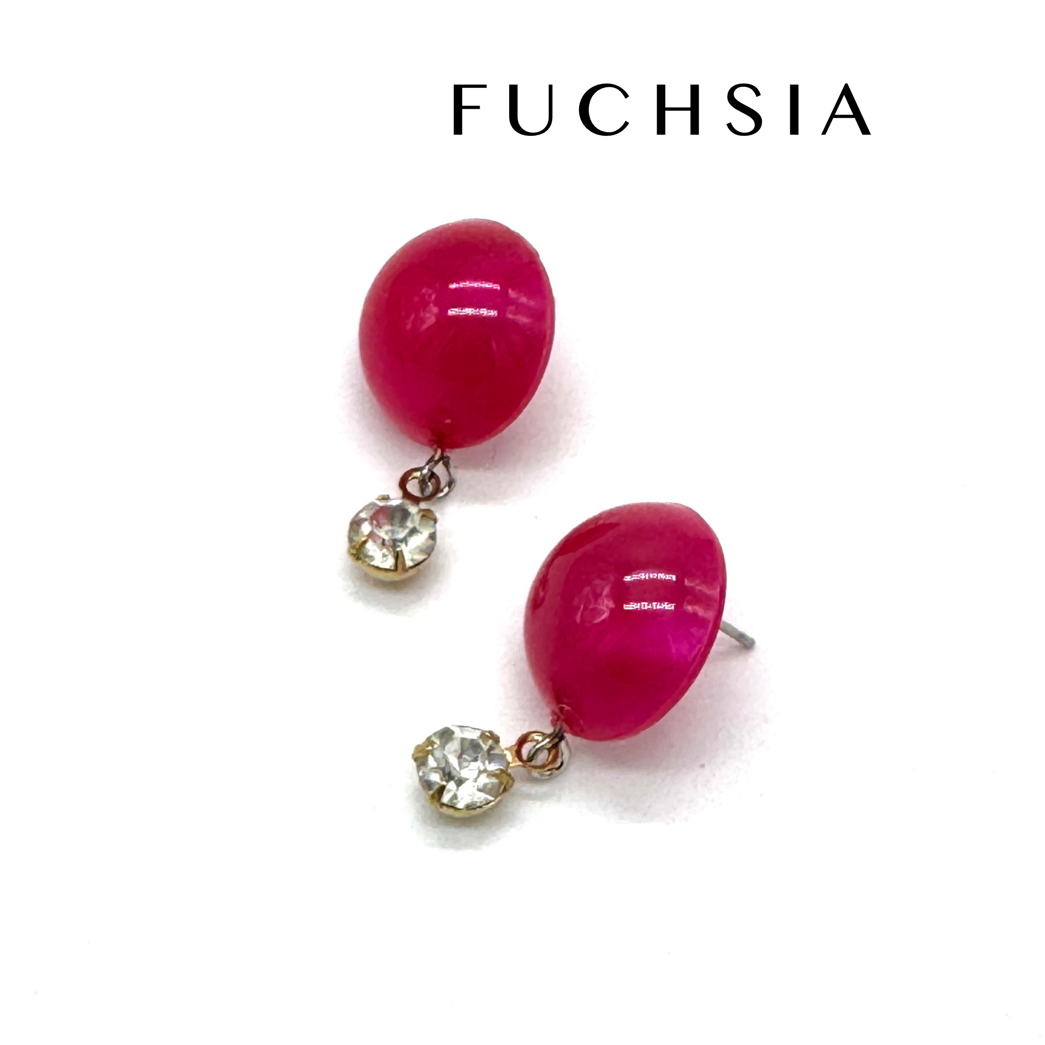 Lipstick Aura &amp; Crystal Earrings