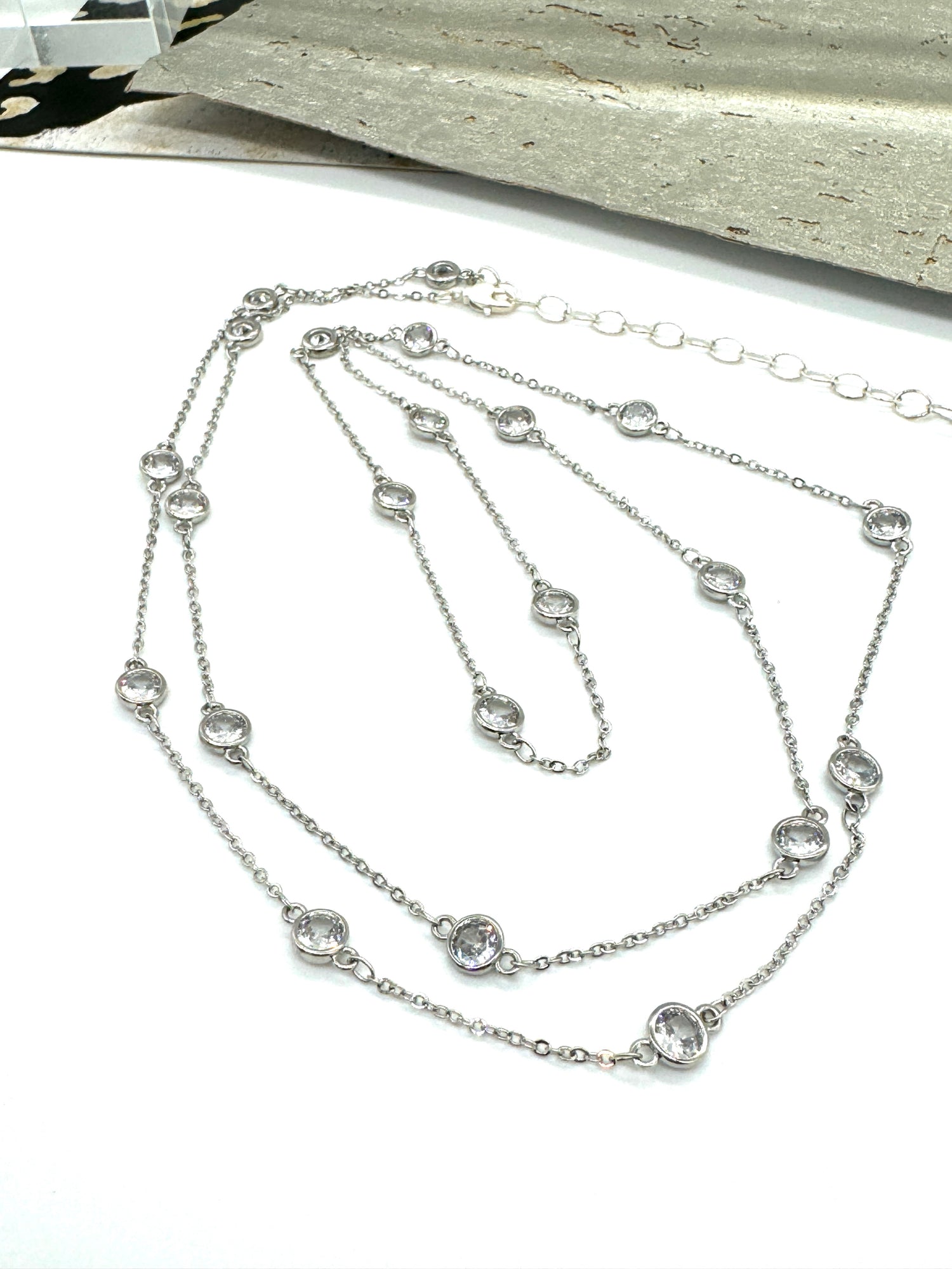 Bling &amp; Sparkle Channel Necklace - 2 lengths