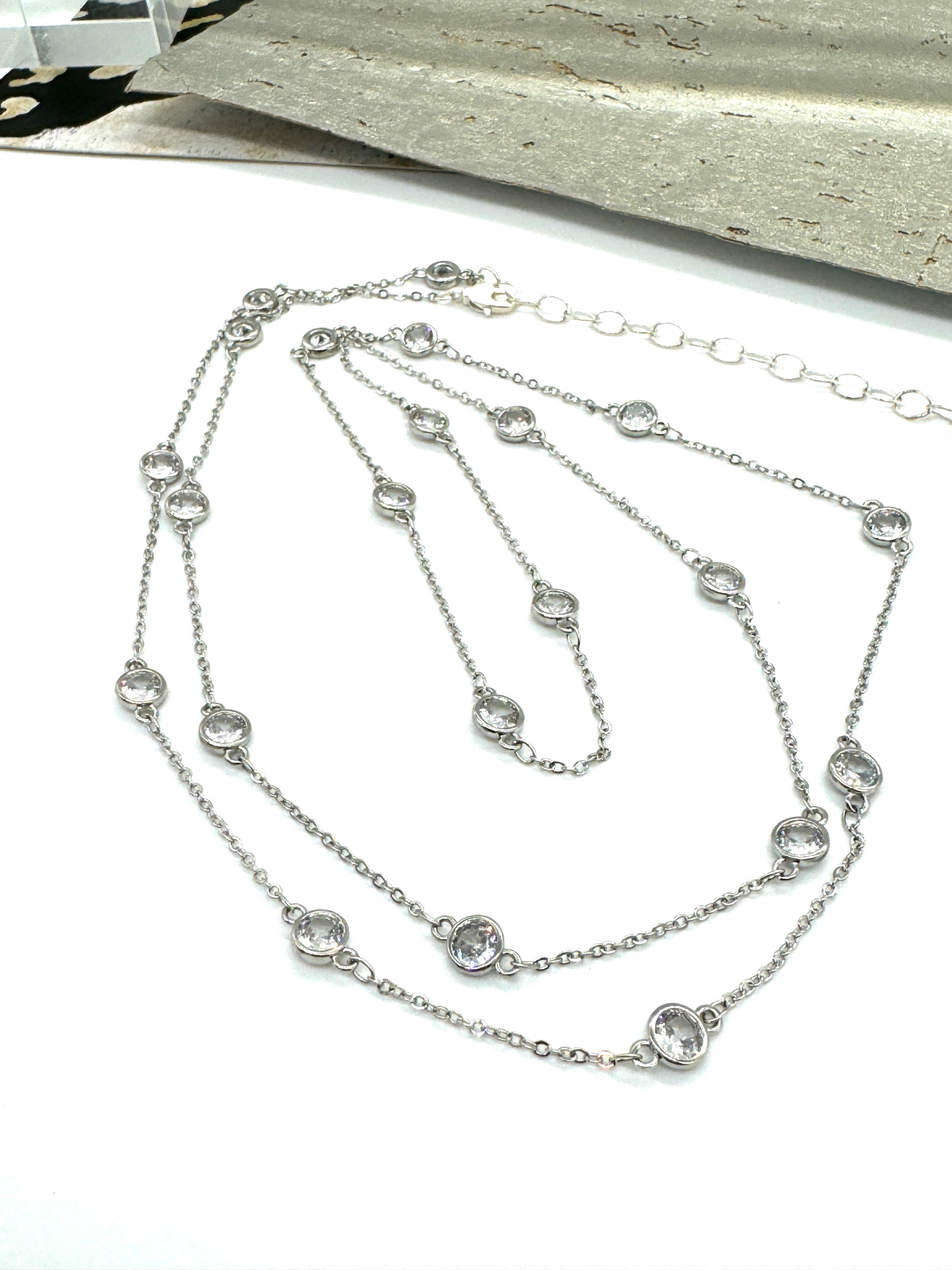 Bling &amp; Sparkle Channel Necklace - 2 lengths