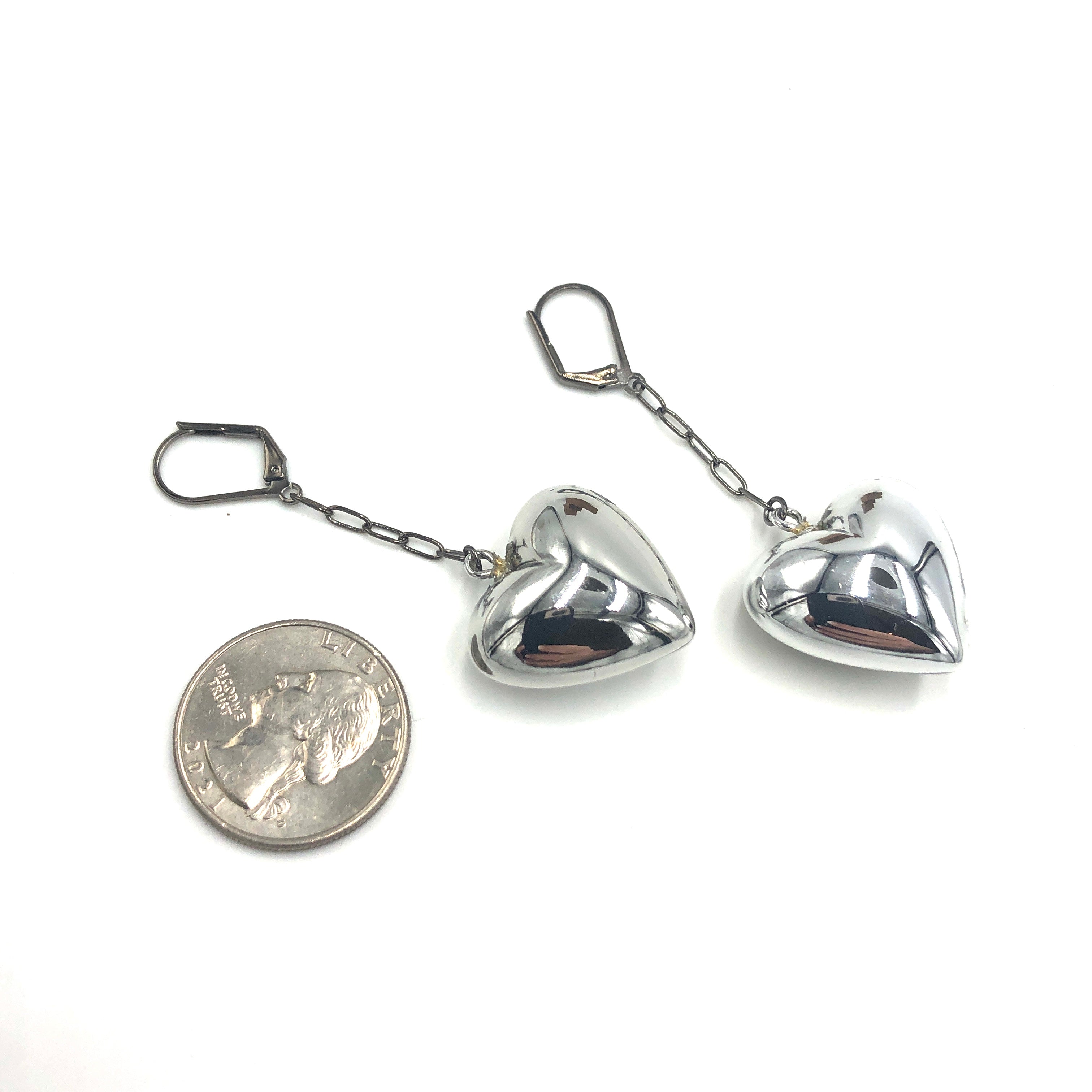 Metallic Puff Heart Jamie Earrings
