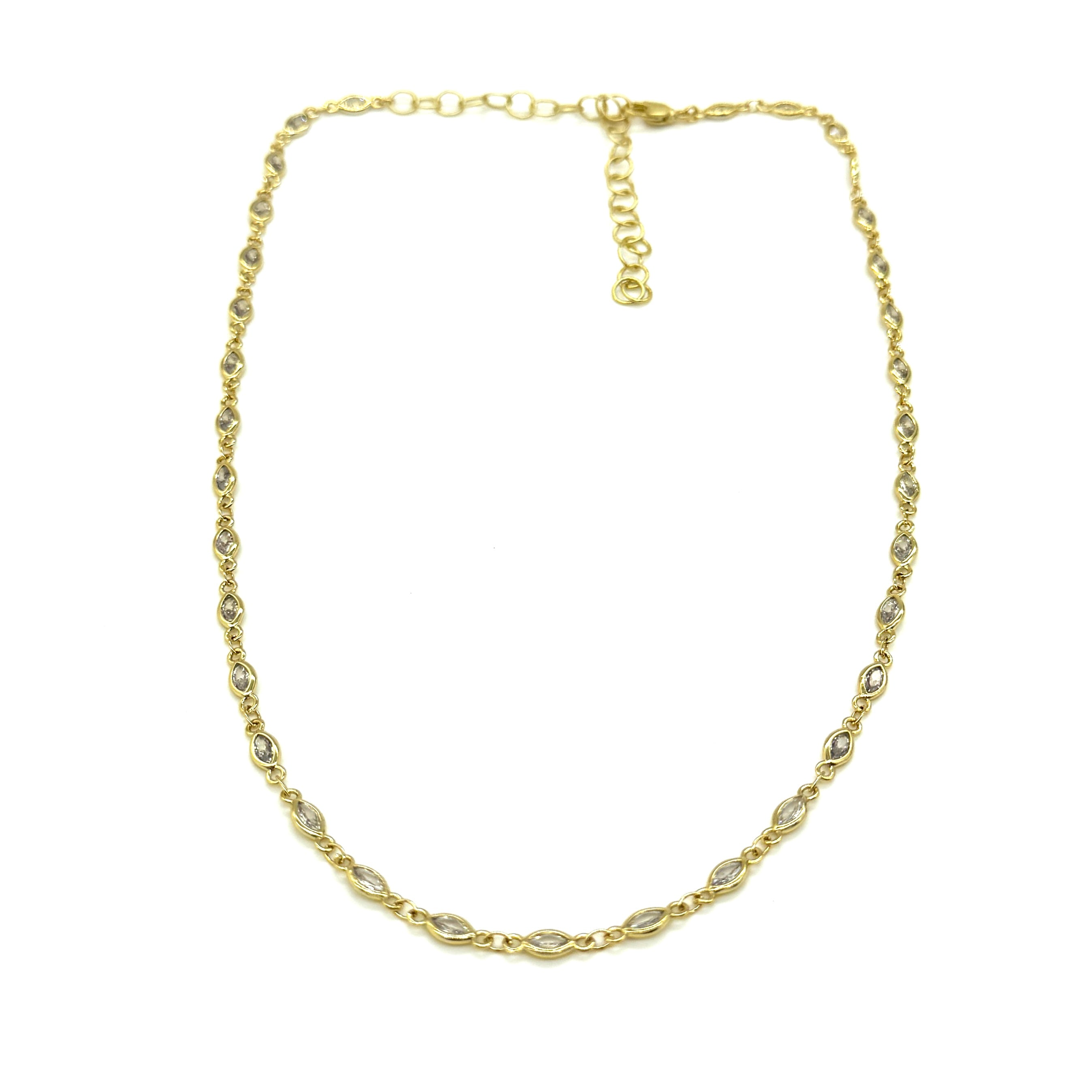 Marquis Crystal Channel Necklace &amp; Bracelet - 2 lengths