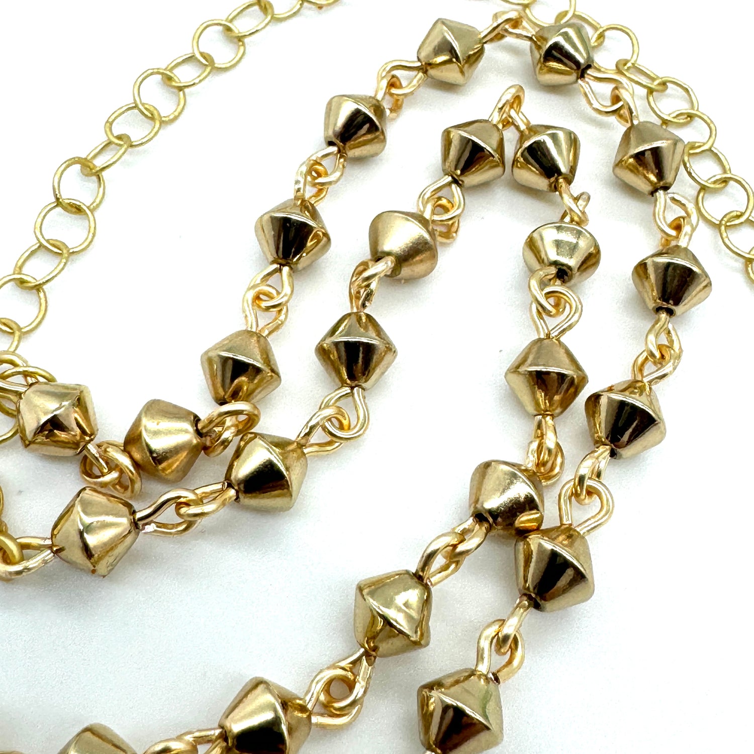 Bicone Golden Semi-Matte Amelia Necklace