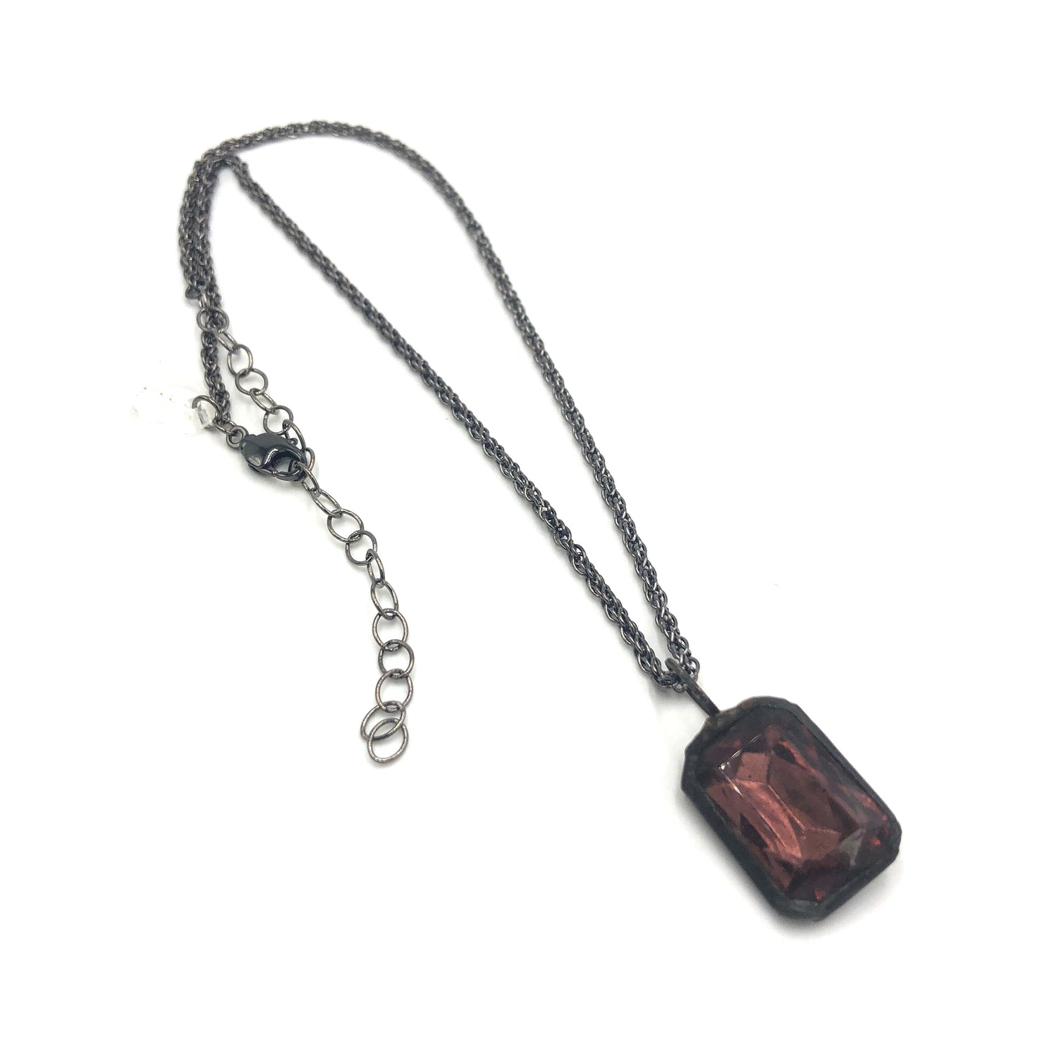 Maroon Bling Rectangle Layering Necklace