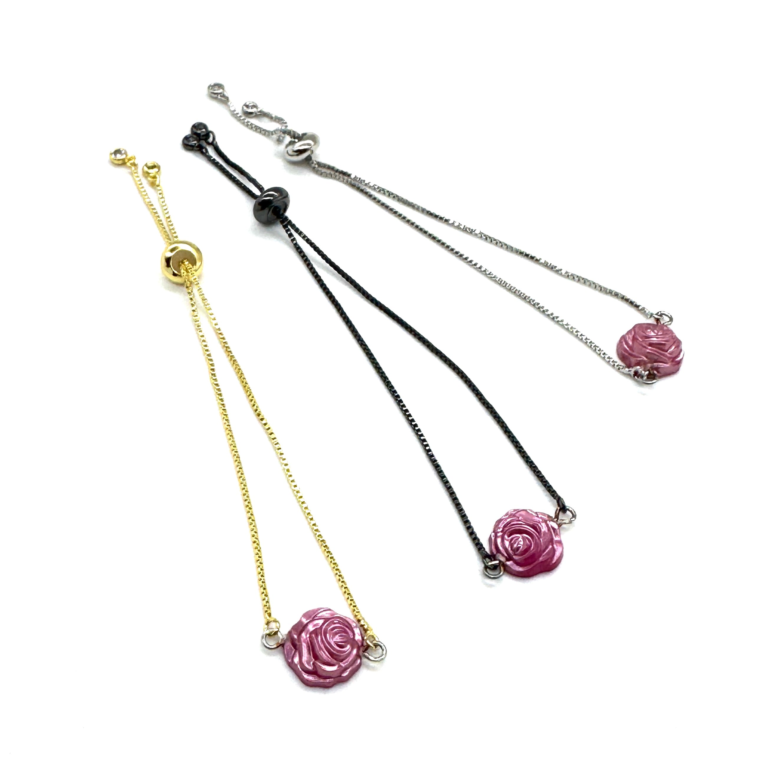 Pearl Rose Slide Bracelet