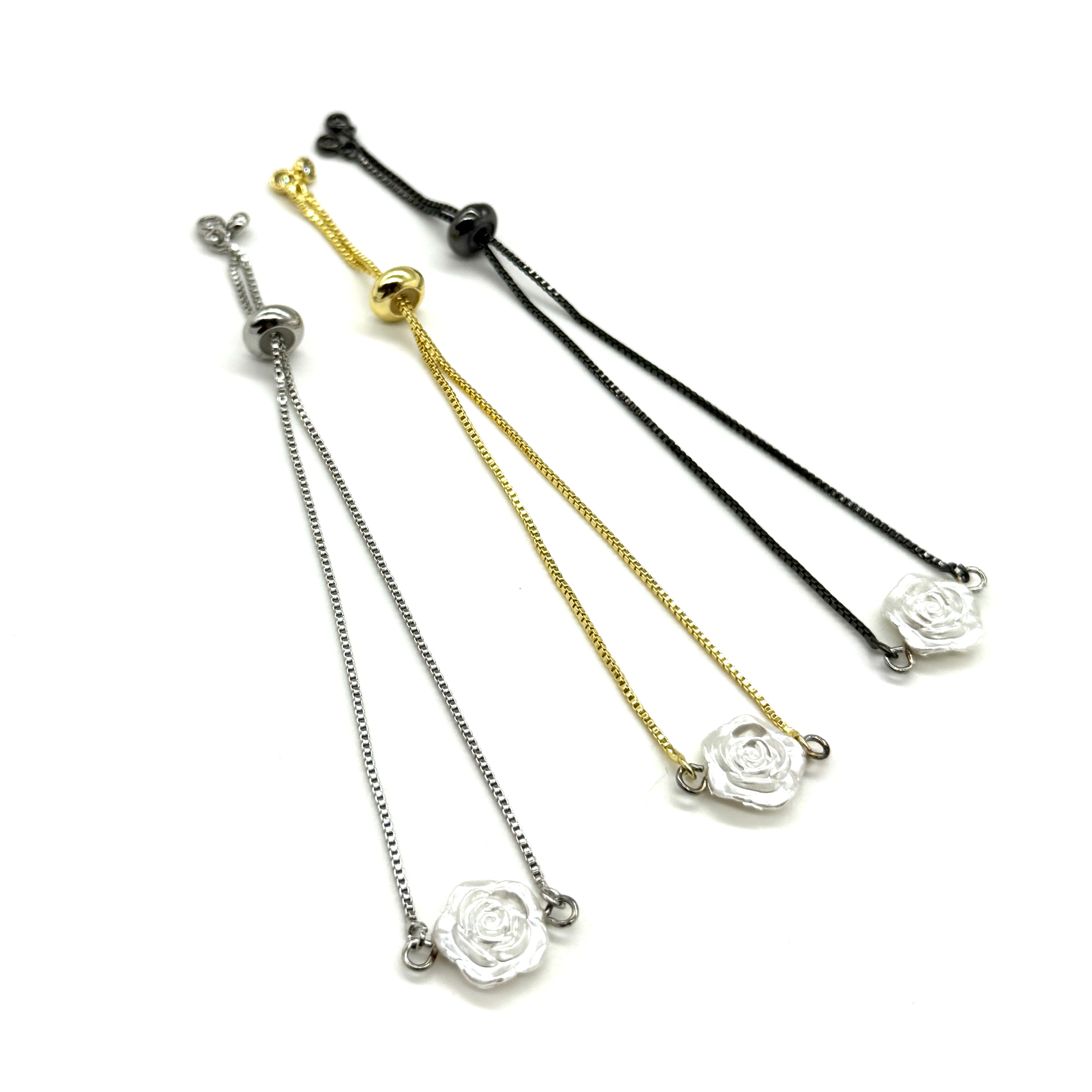 Pearl Rose Slide Bracelet