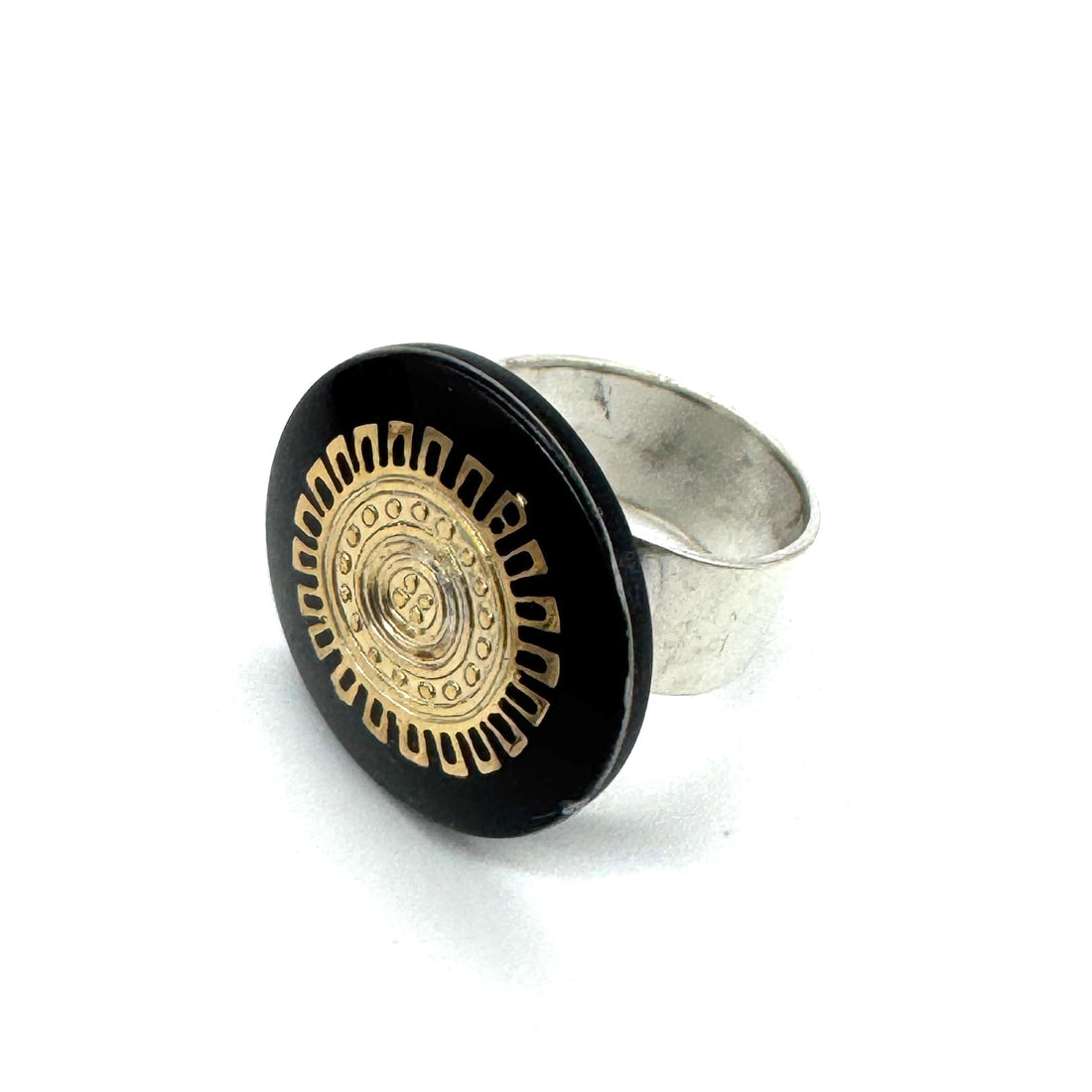 Solar Glyph Cocktail Ring