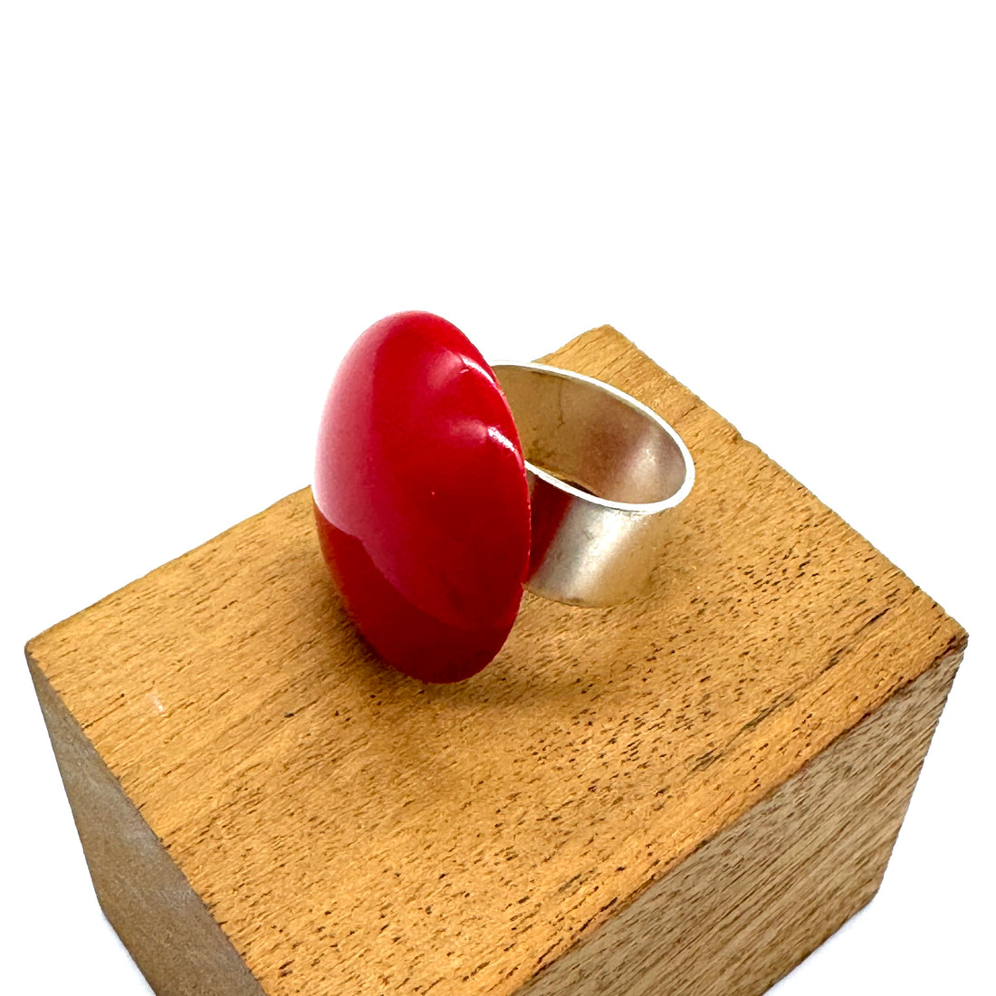 Atomic Lipstick Red Cocktail Ring