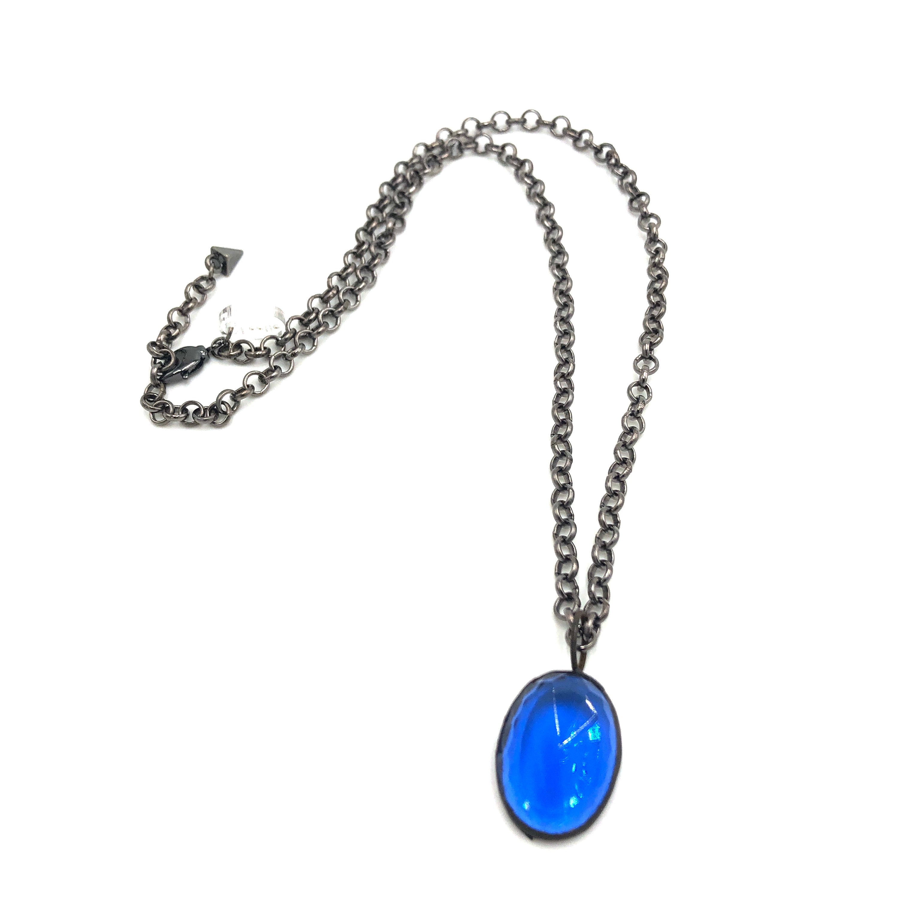 Cobalt Faceted Rare Glass Layering Necklace