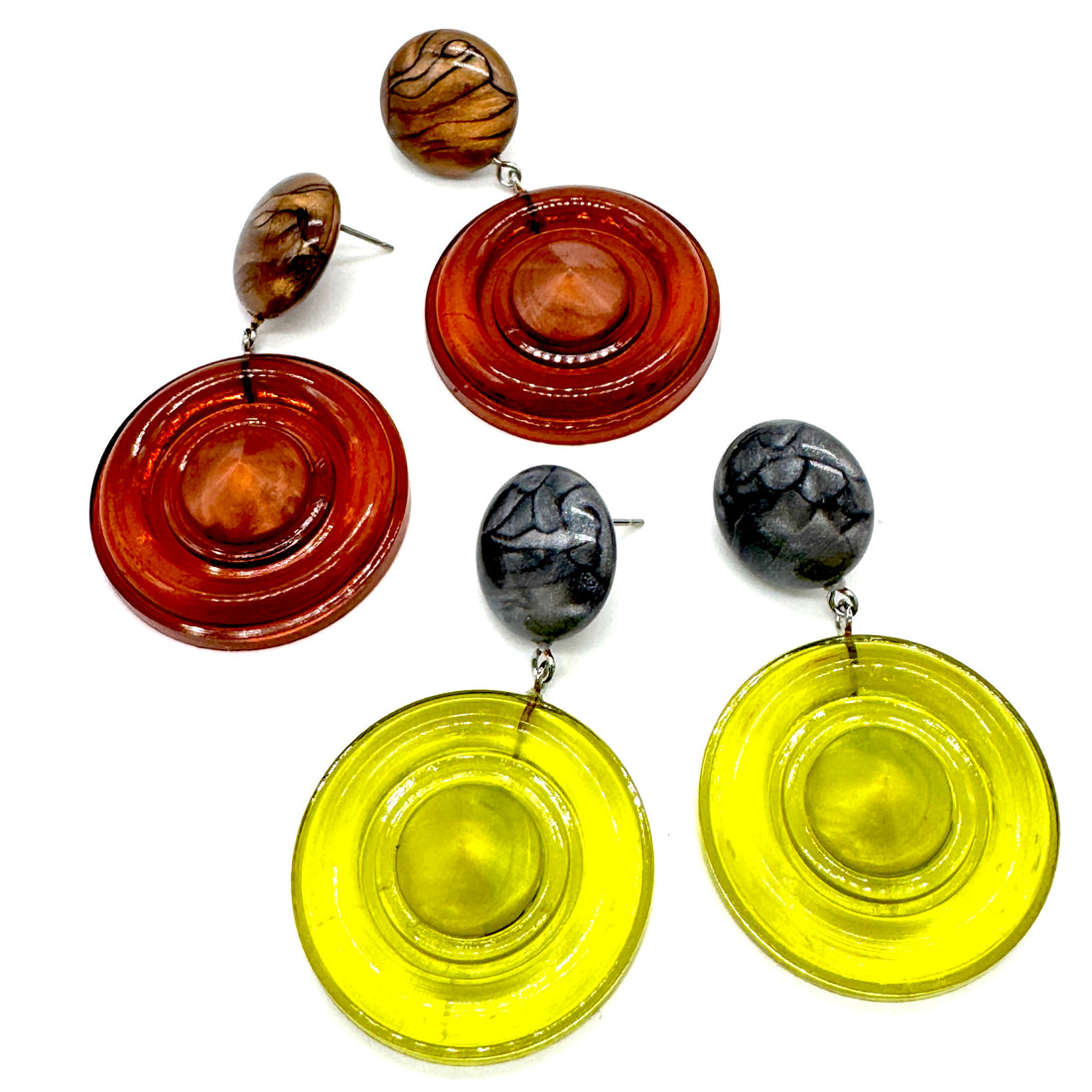 Bullseye Disc Drop Earrings