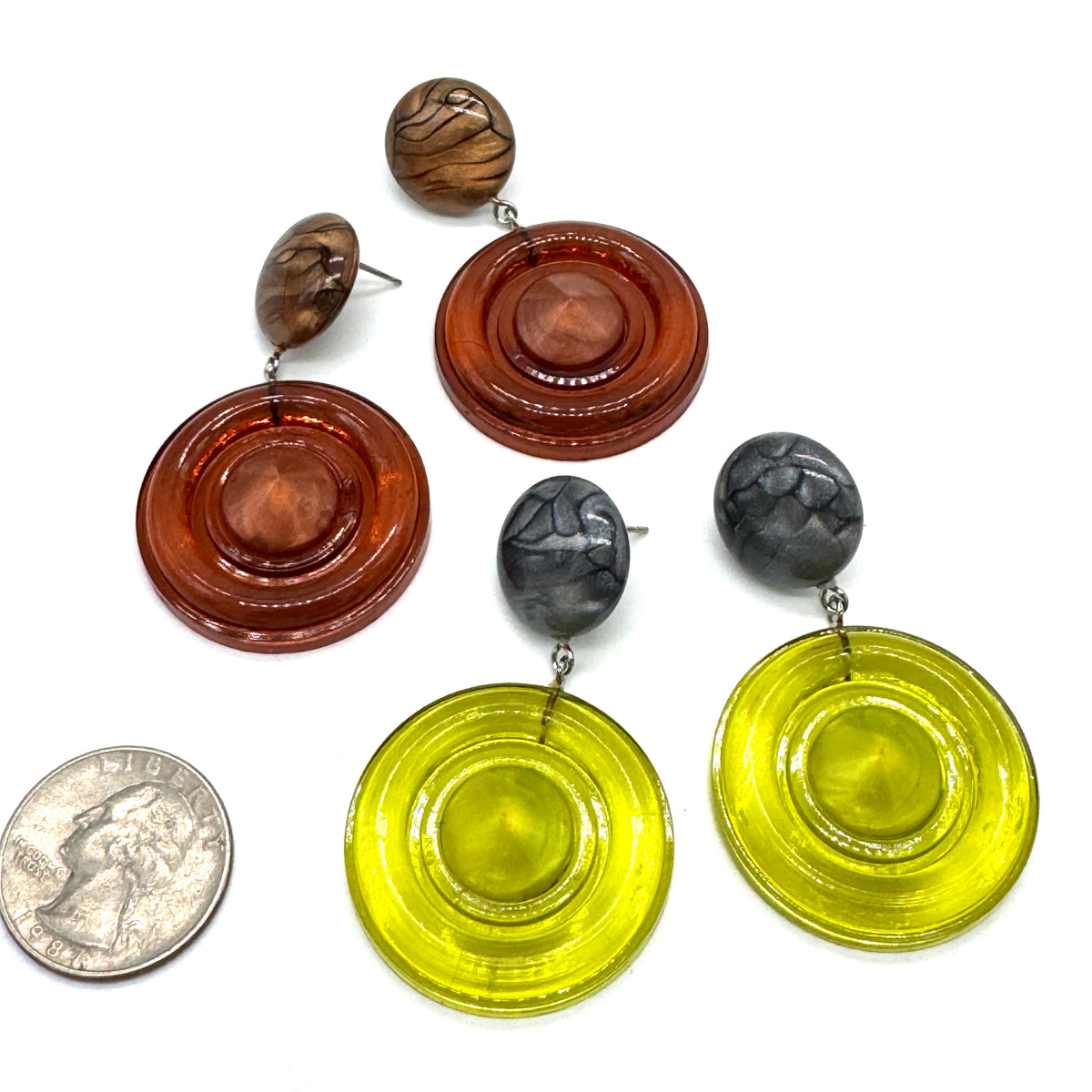 Bullseye Disc Drop Earrings