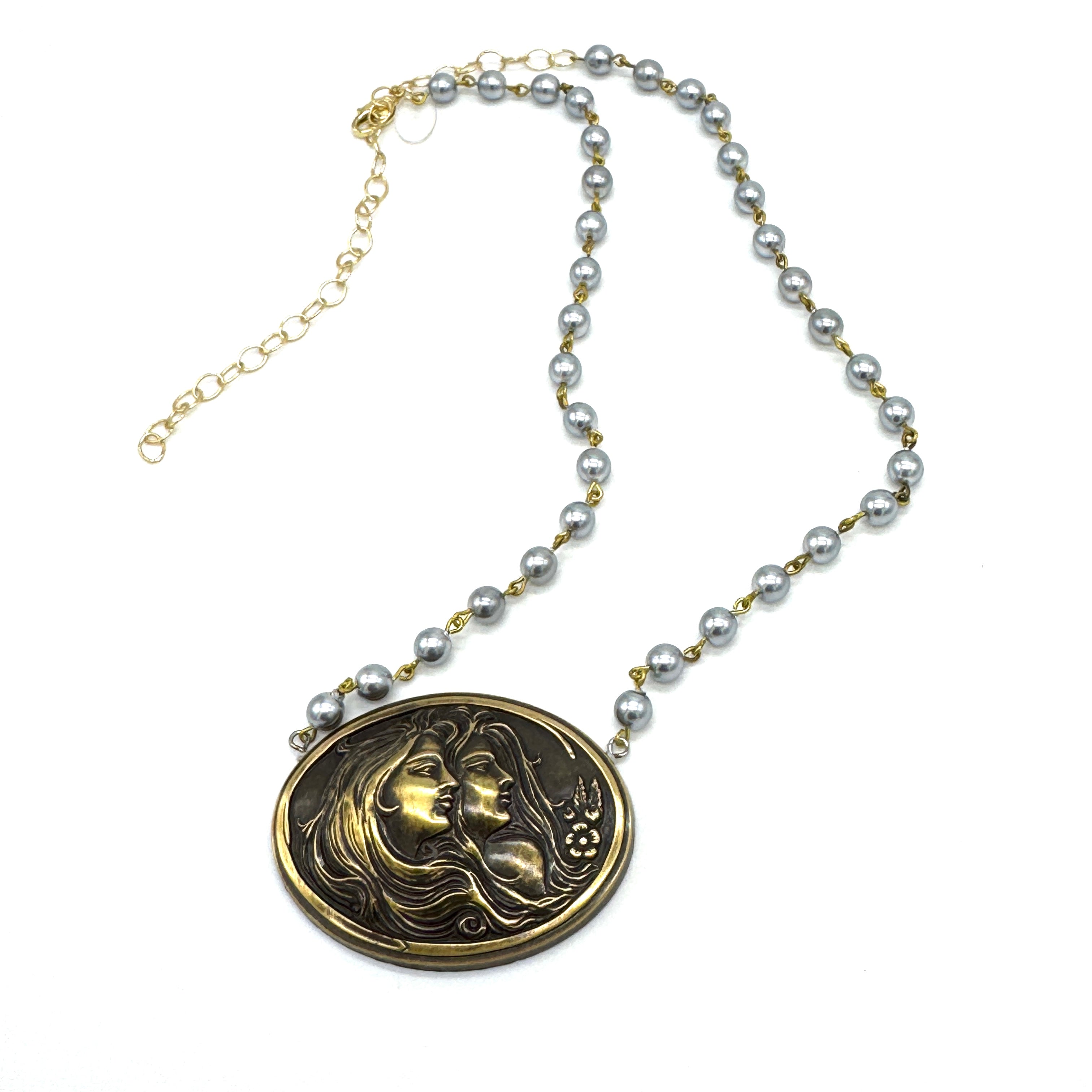 Twin Flame Cameo Necklace