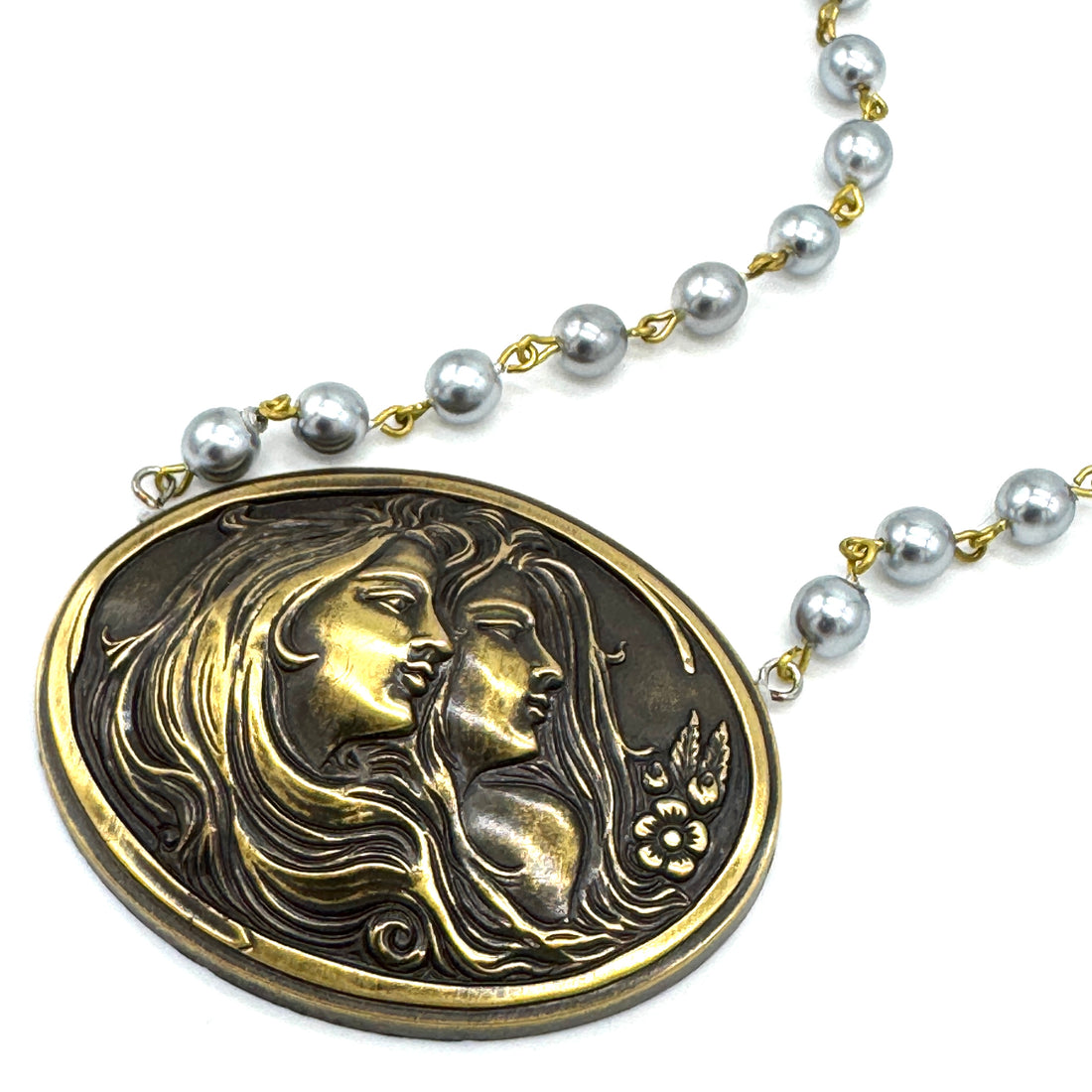Twin Flame Cameo Necklace