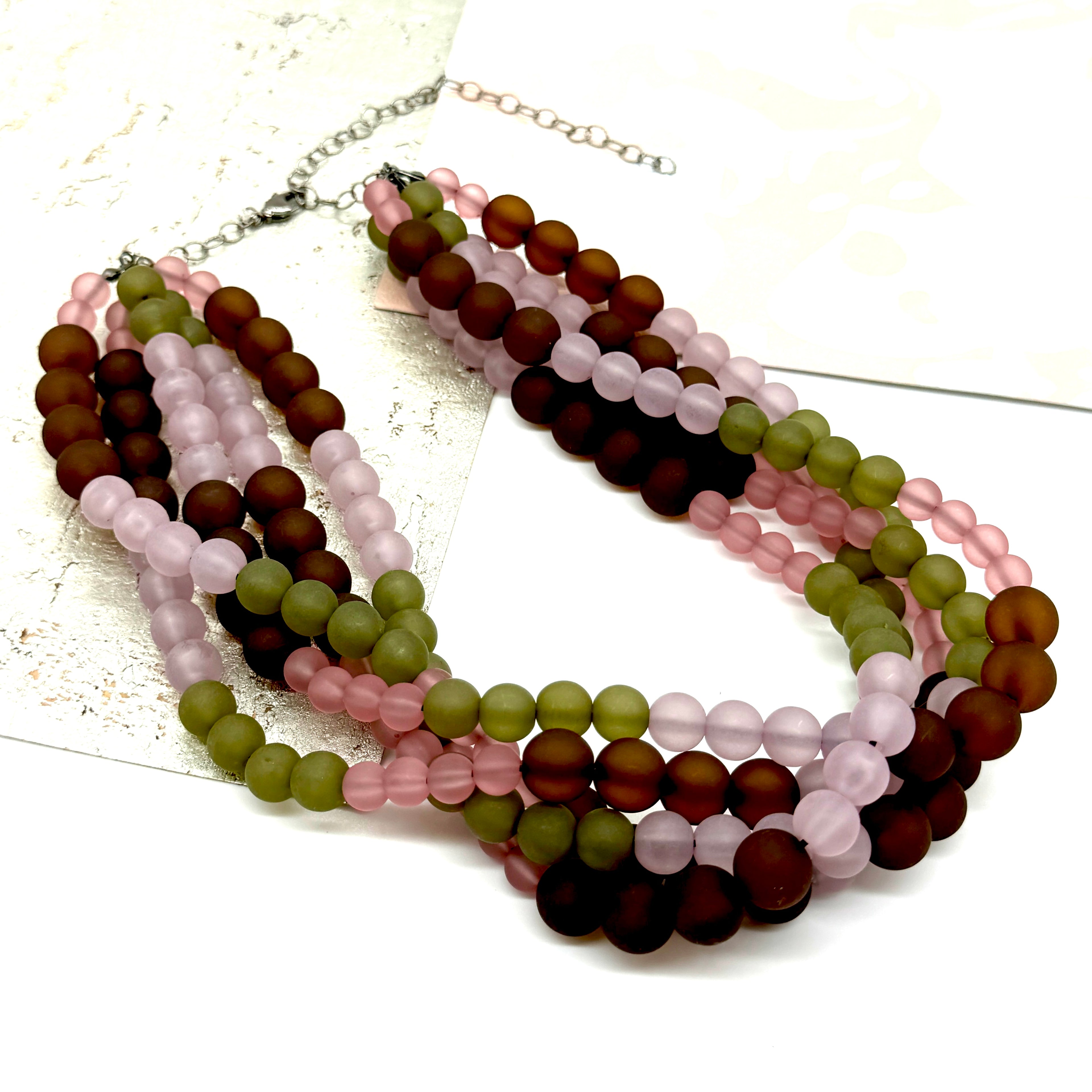 muted multi strand necklace