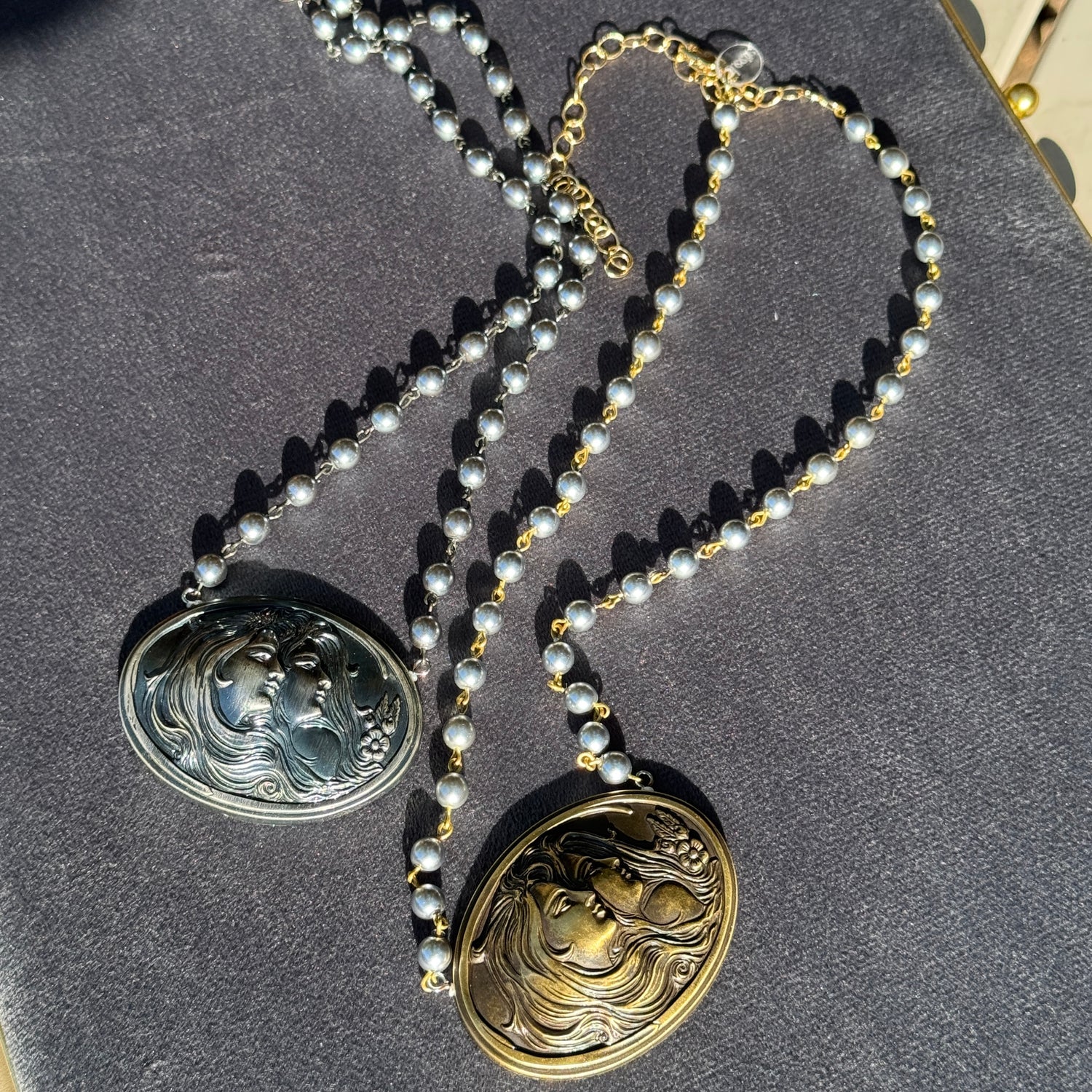 Twin Flame Cameo Necklace