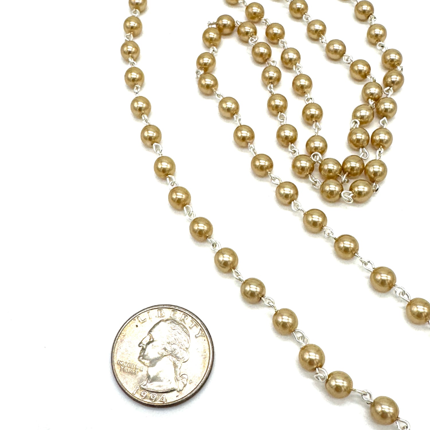 Daily Ritual Pearl Necklace - Gold 6mm