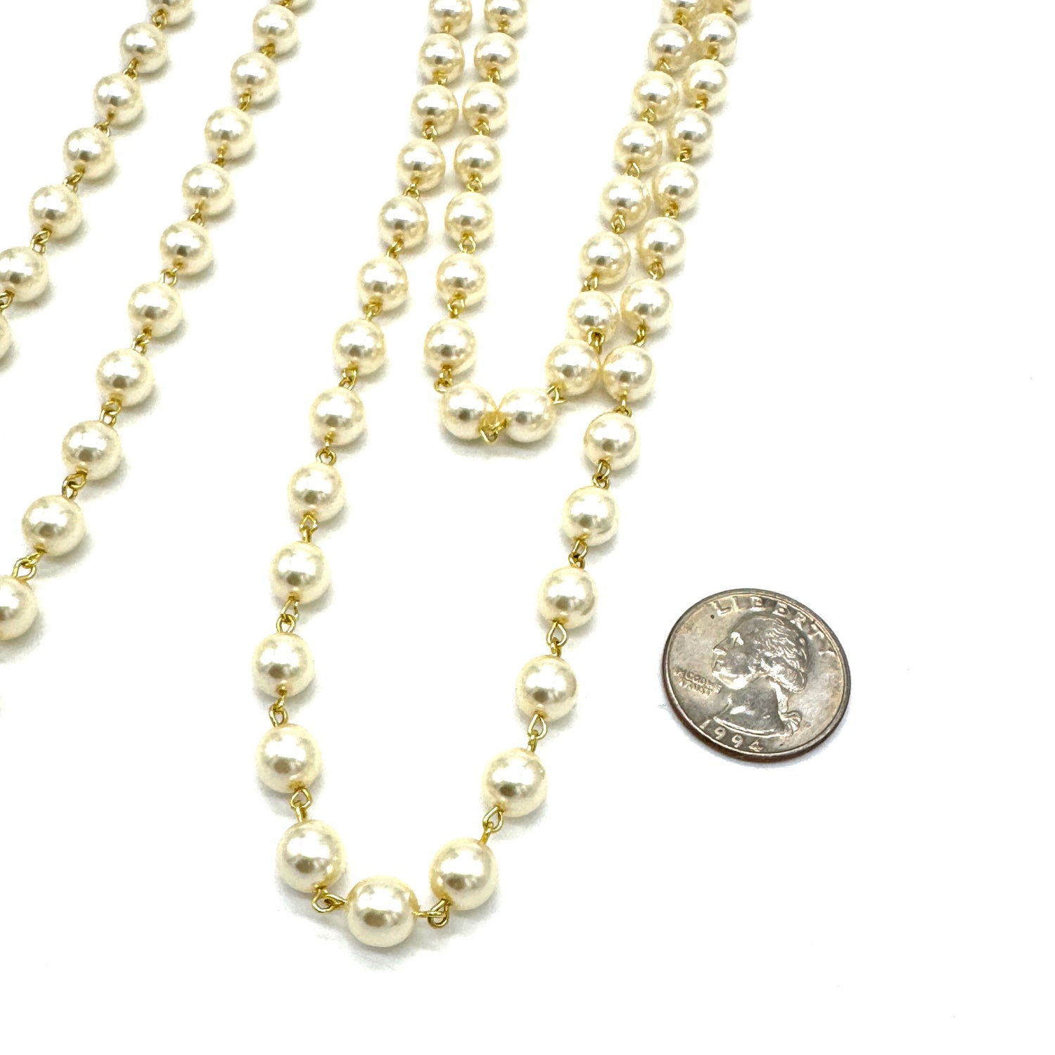 Daily Ritual Pearl Necklace – Cream 8mm