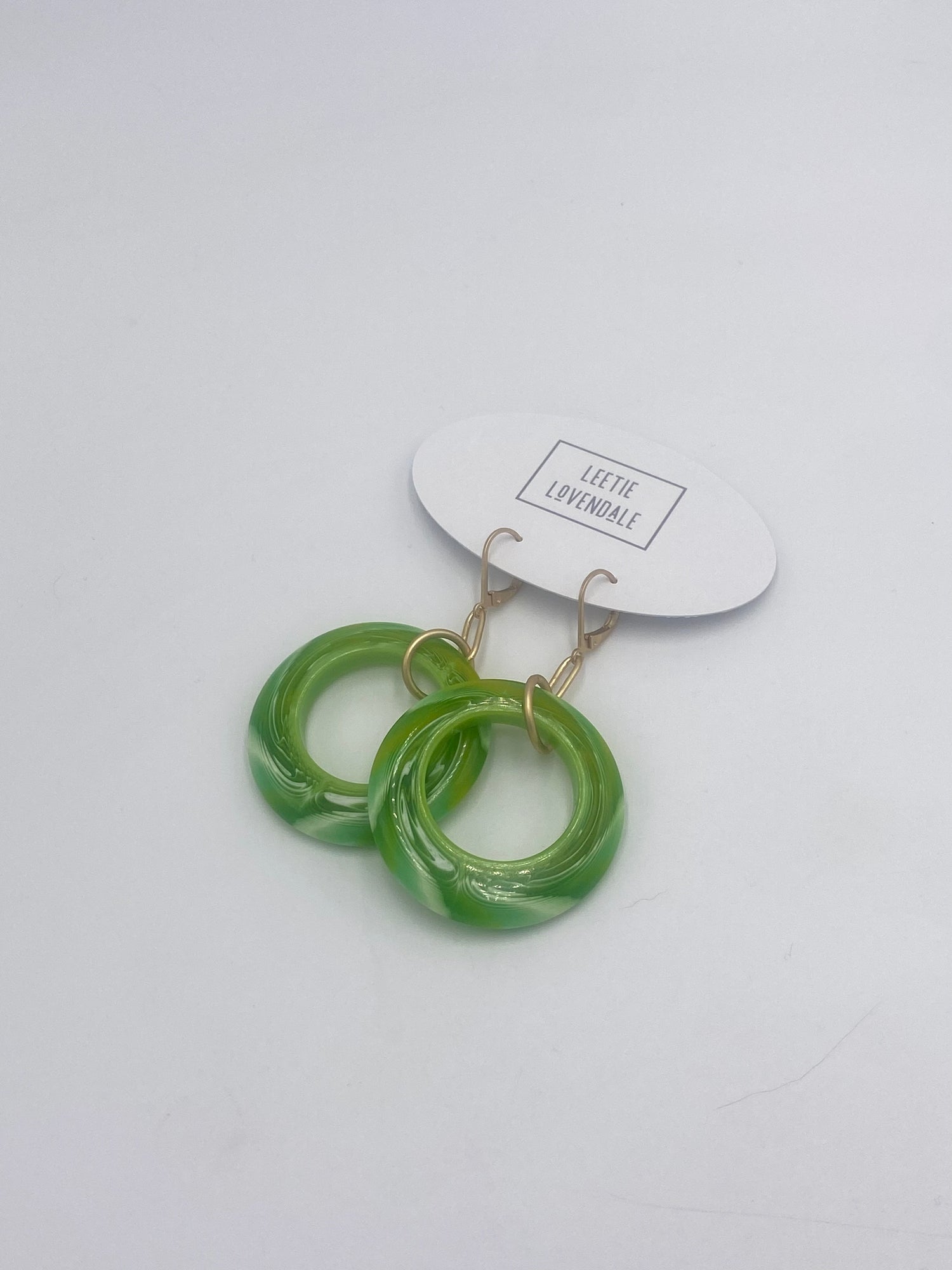 Green Swirl Drop Earrings
