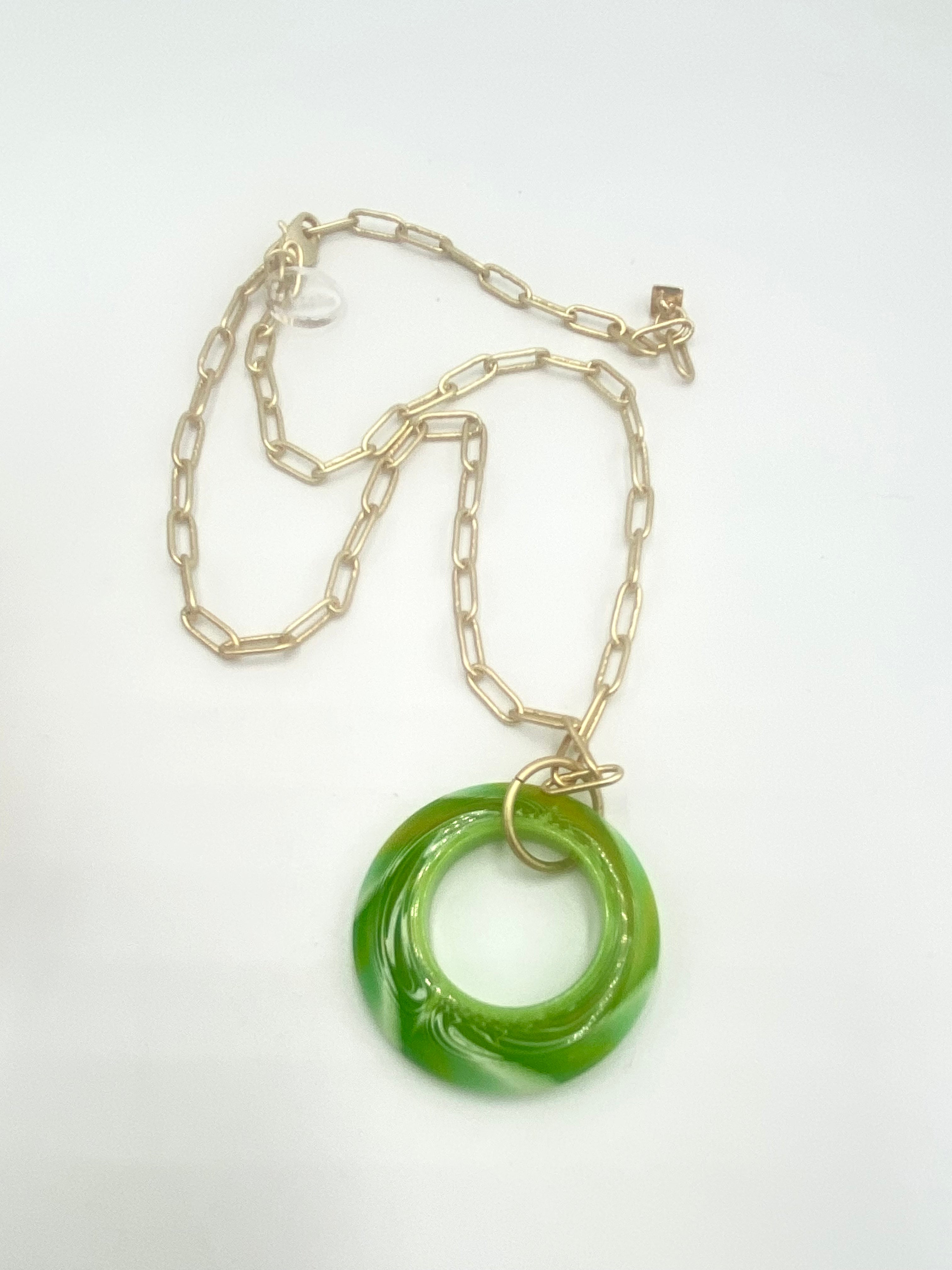Green Swirl Candy Necklace - Shortie