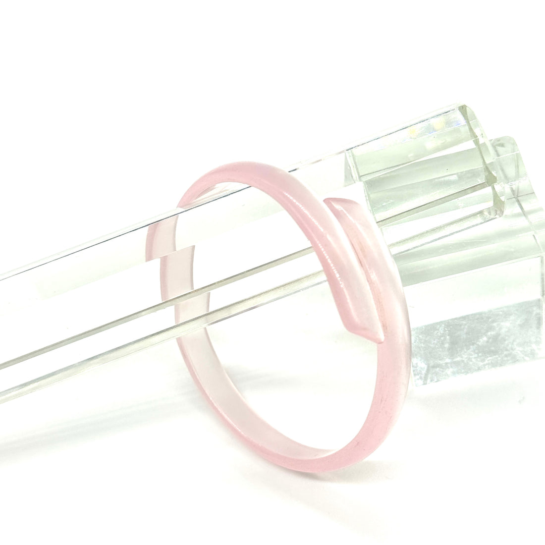 Light Pink Moonglow Wrapped Bangle Bracelet