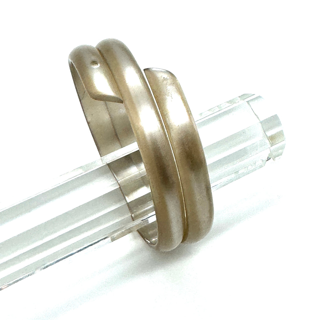 Grey Moonglow DOUBLE Wrapped Bangle Bracelet