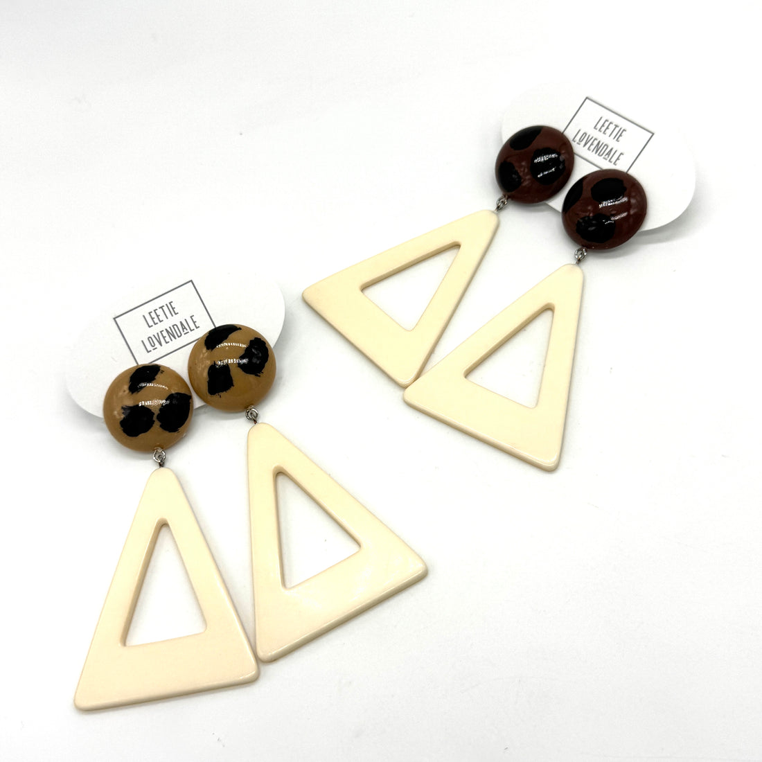 Wild Spotted Triangle Drop Earrings