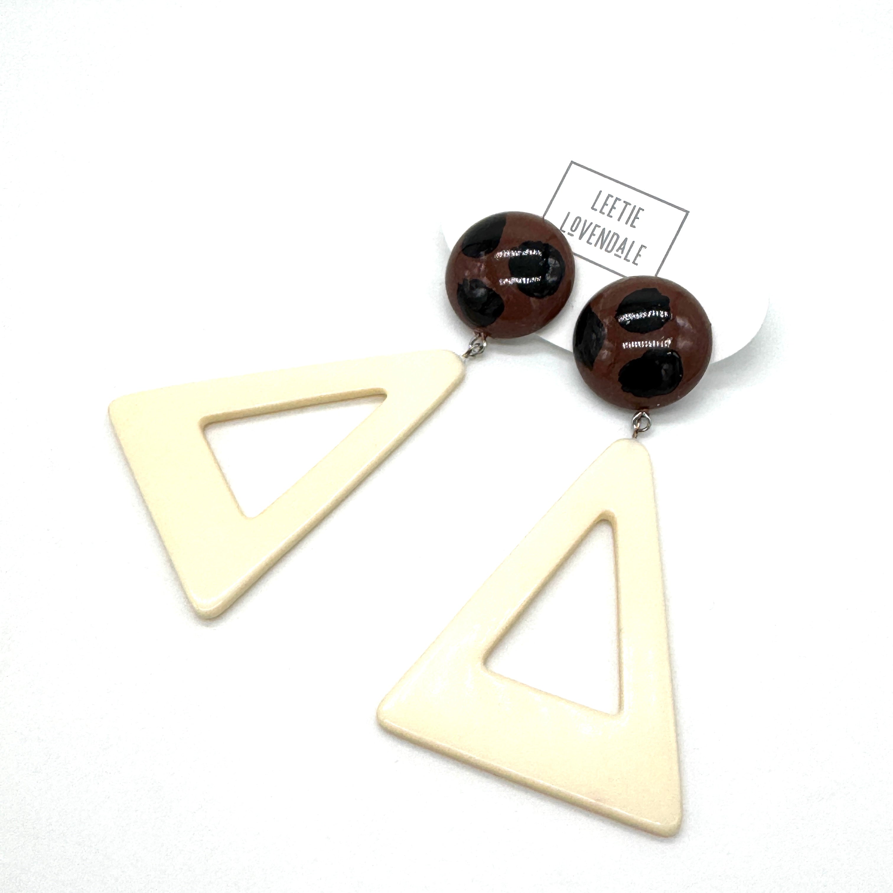 Wild Spotted Triangle Drop Earrings