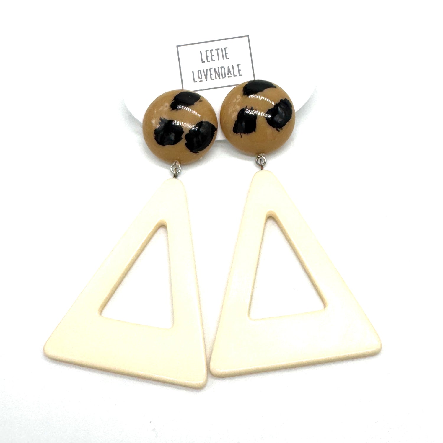 Wild Spotted Triangle Drop Earrings