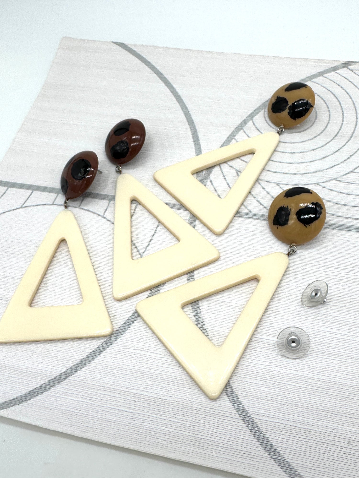 Wild Spotted Triangle Drop Earrings