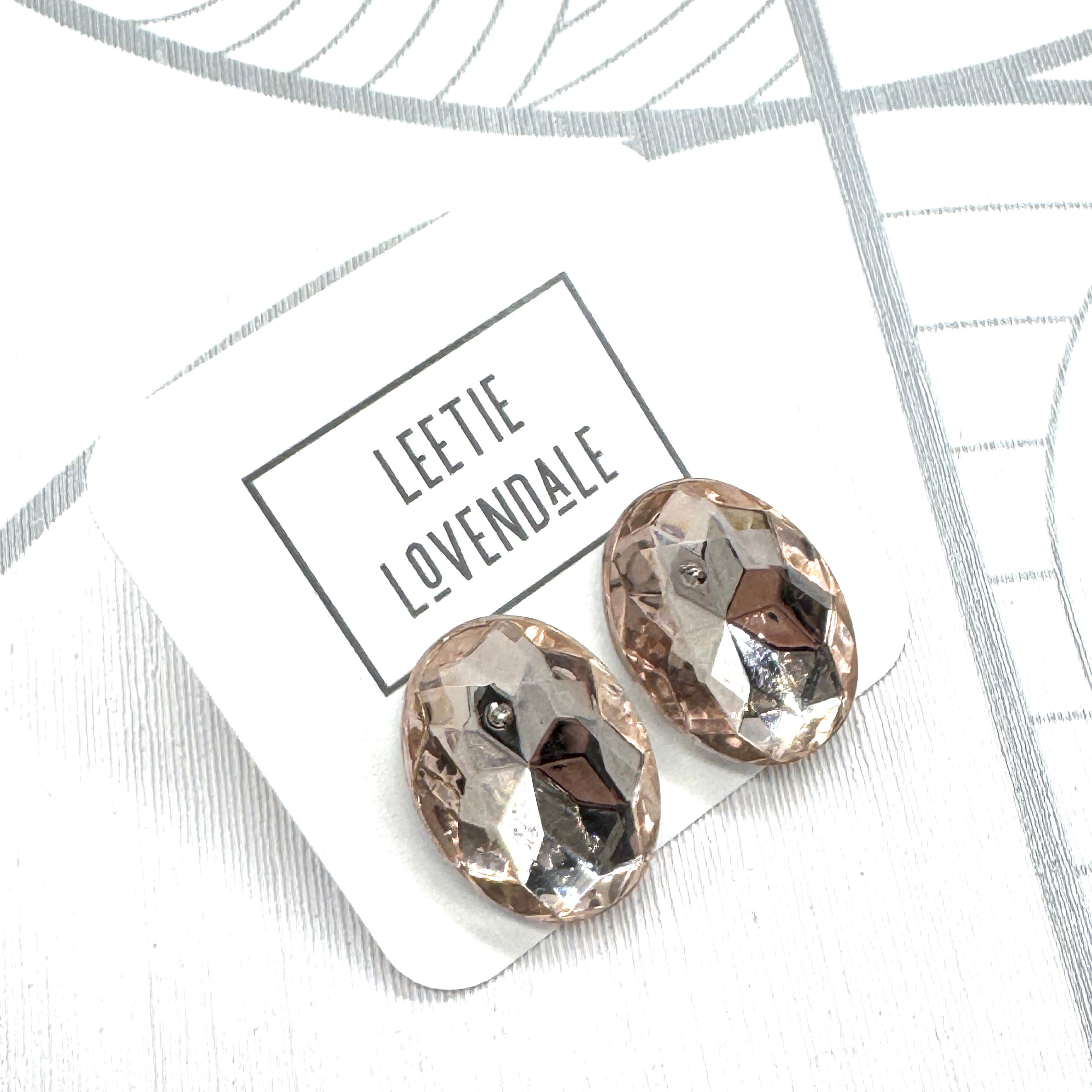 Barely Pink Faceted Jumbo Oval Shine On Earrings