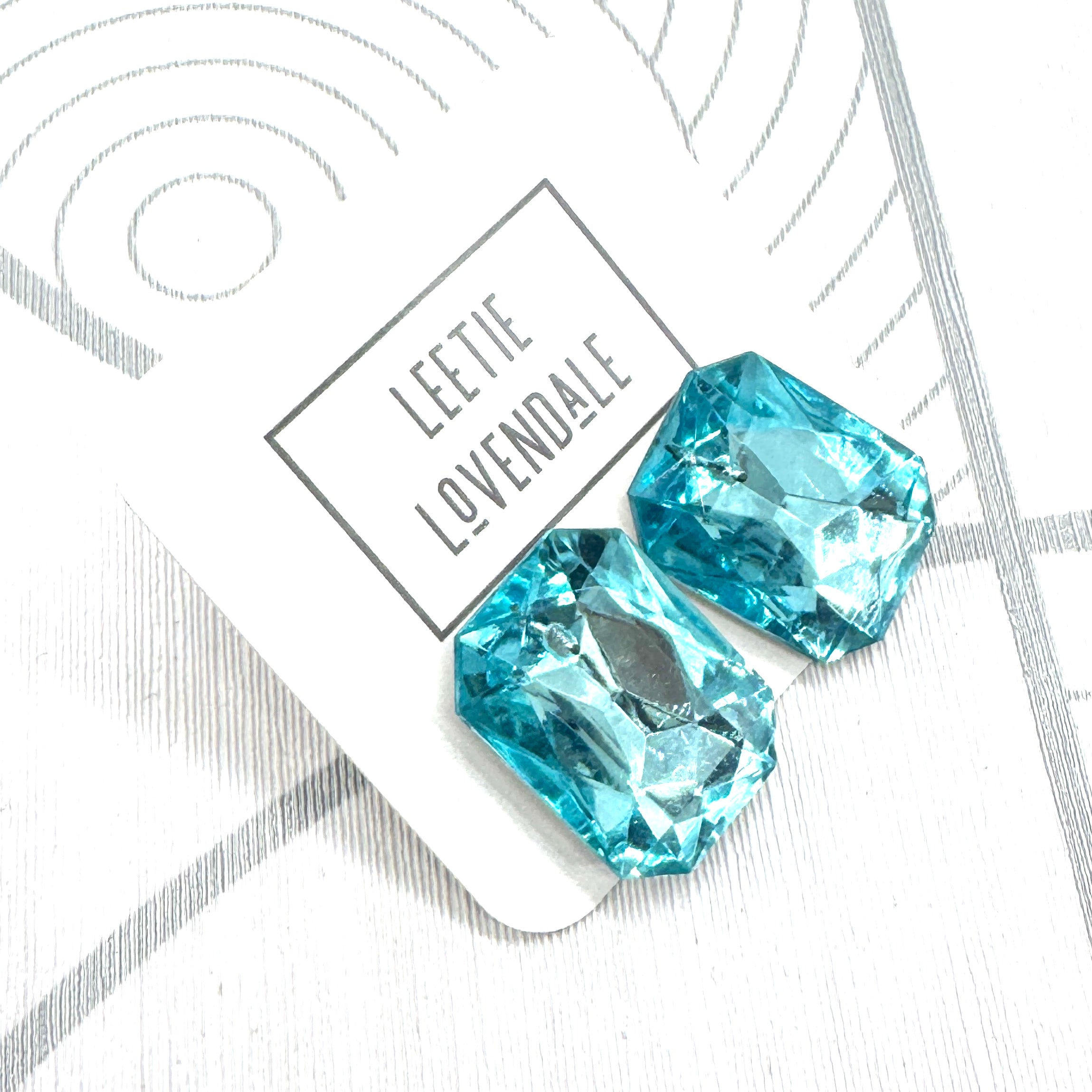Aquamarine Jumbo Faceted Rectangle Shine On Earrings