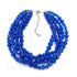 blue faceted bead statement necklace