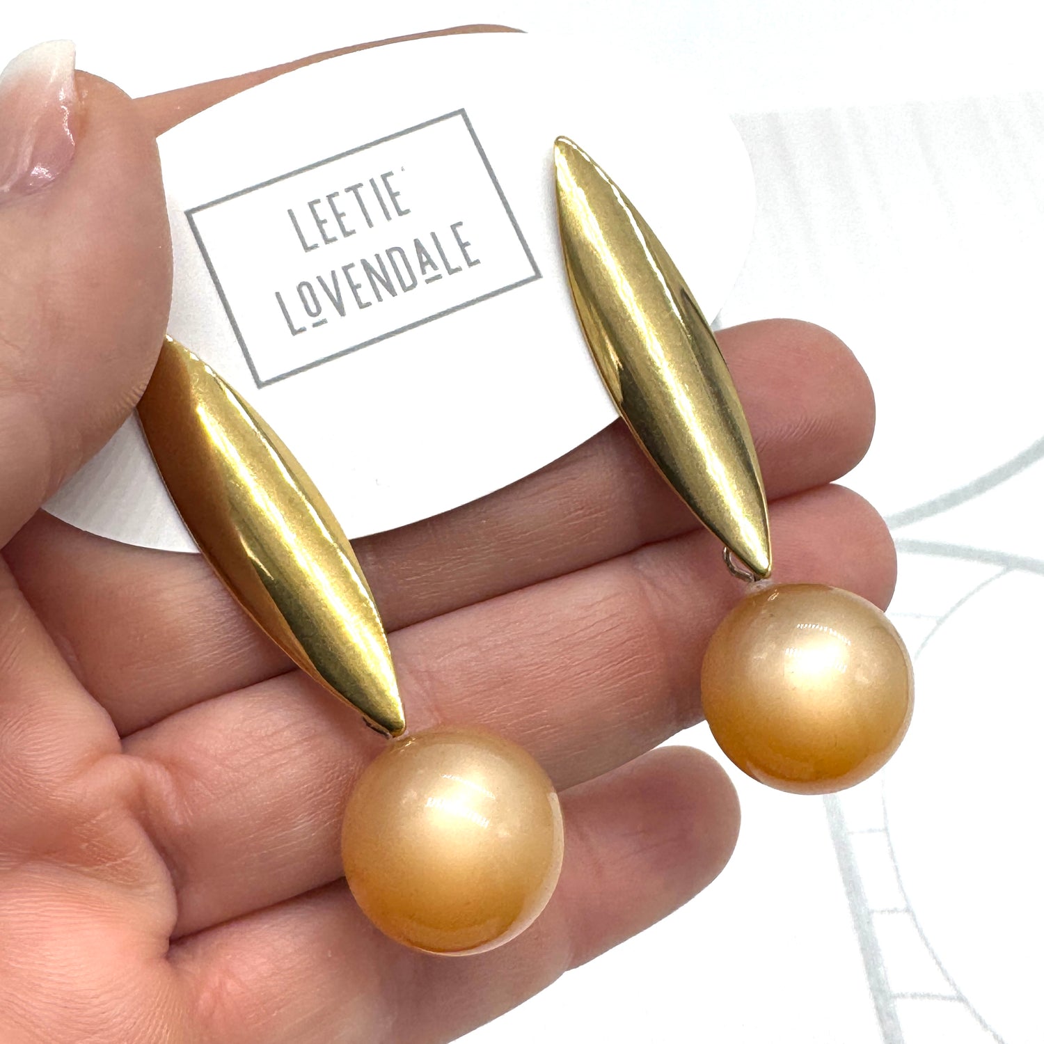 Eclipse Moonglow Pod Drop Earrings