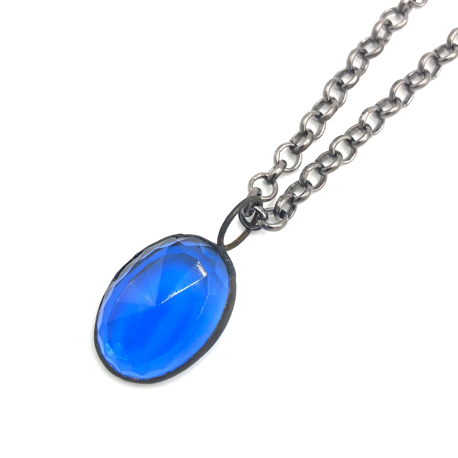 Cobalt Faceted Rare Glass Layering Necklace