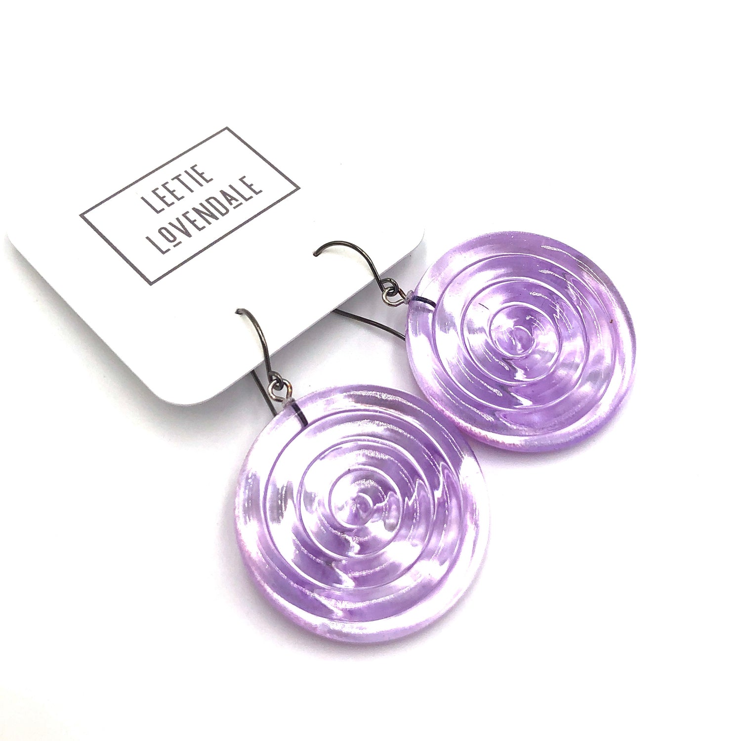 Lilac &amp; Glow Spiral Drop Earrings