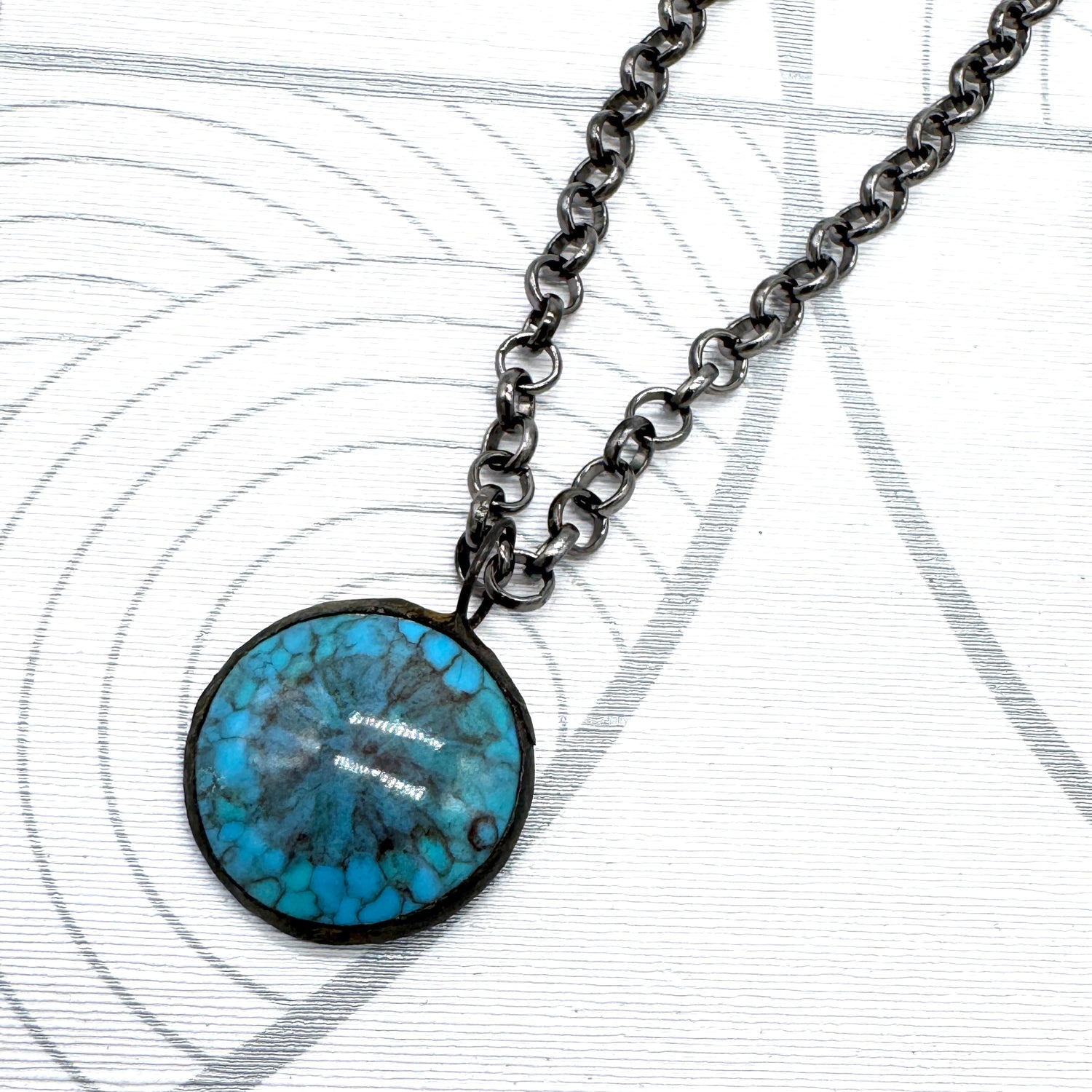 Turquoise Crackle Layering Necklace - Shortie