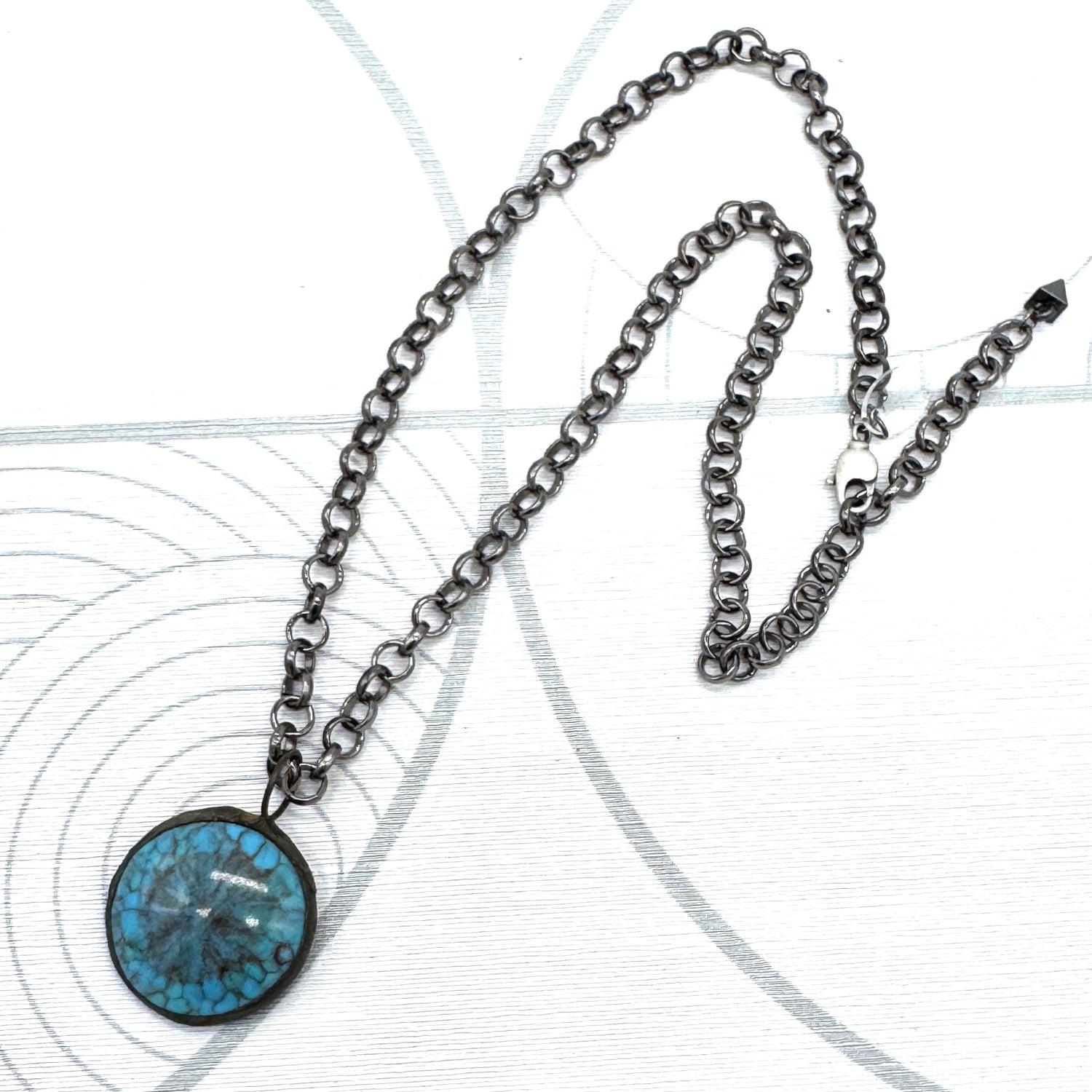 Turquoise Crackle Layering Necklace - Shortie