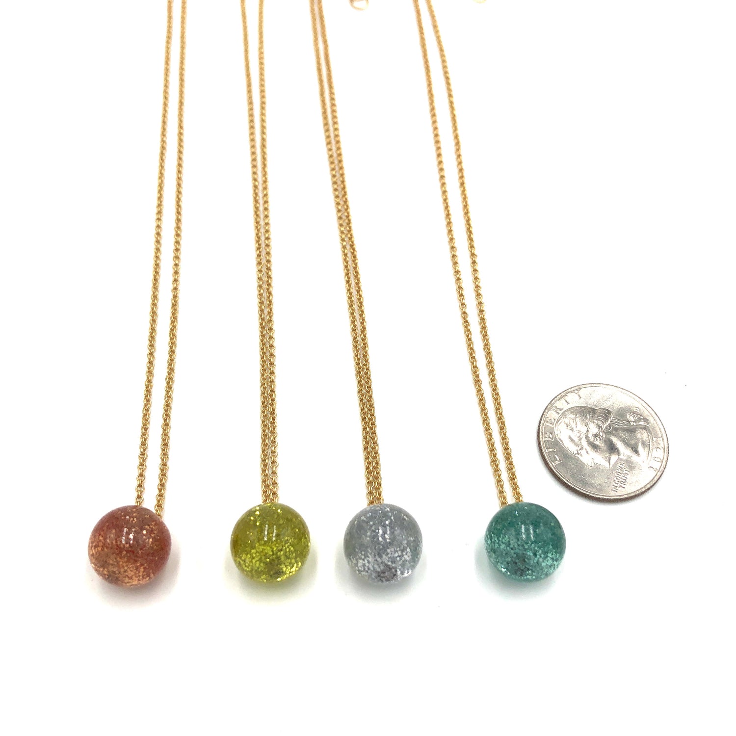 Glitter Mini Bauble Slide Necklace