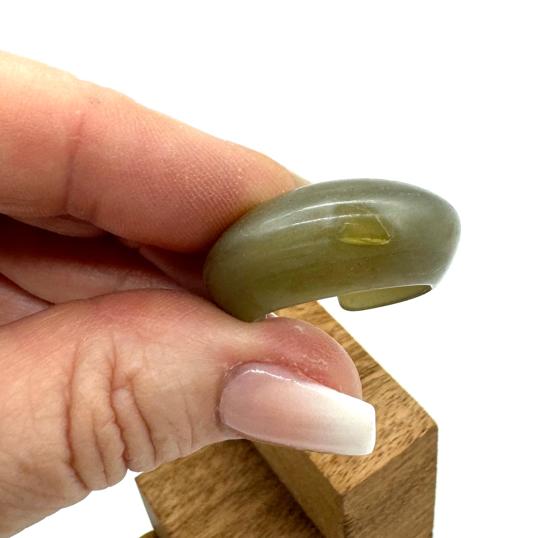 RARE Vintage Grey Glow C-Lucite Ring